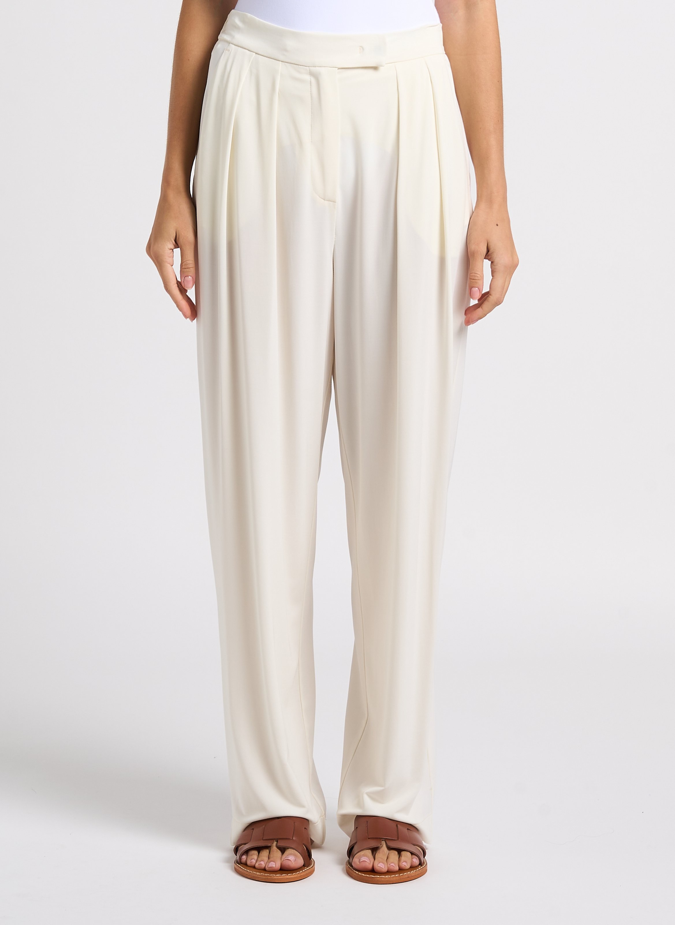 Fluid straight-leg pants MAX MARA LEISURE Beige