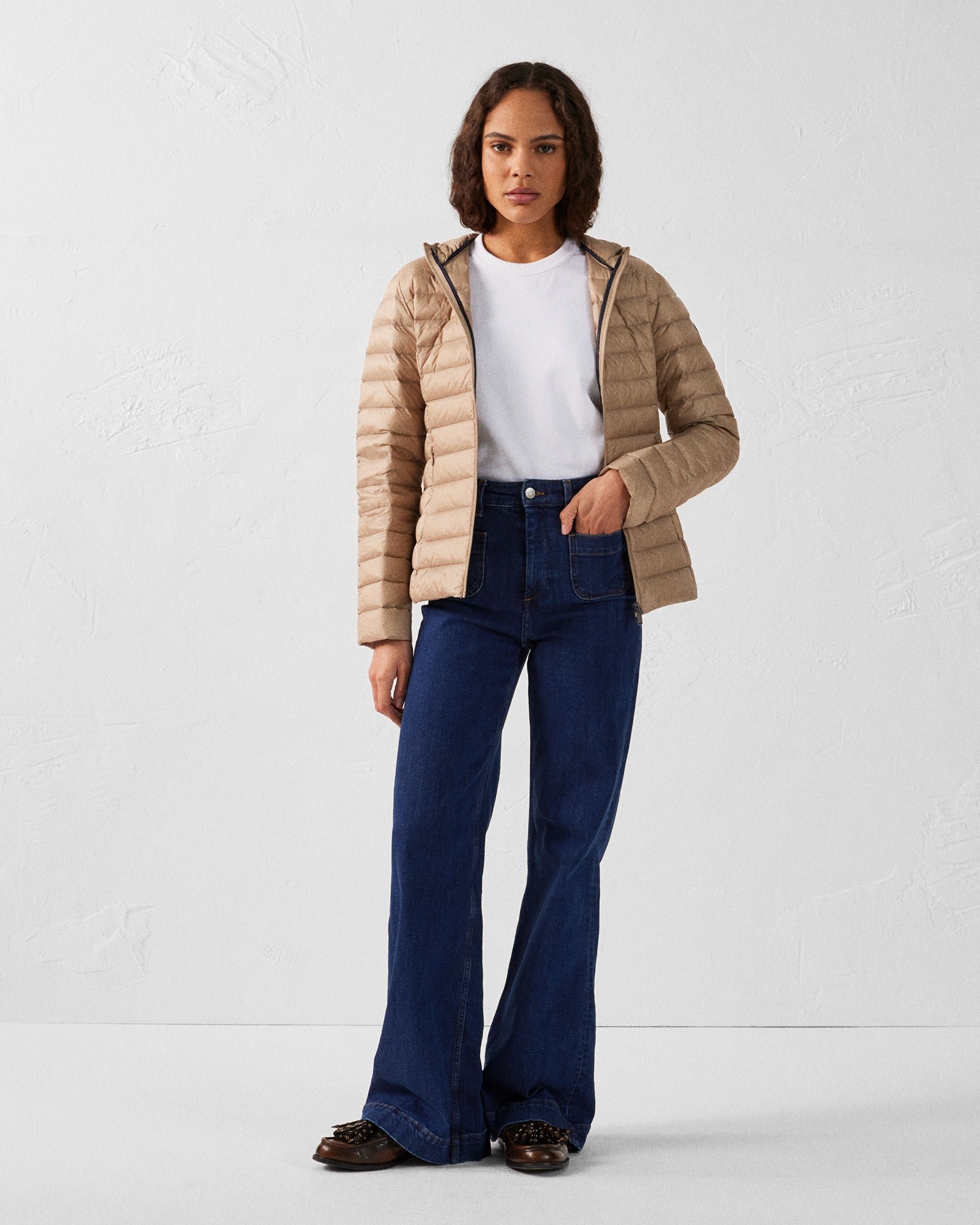 Lightweight hooded puffer jacket Cloe JOTT Beige