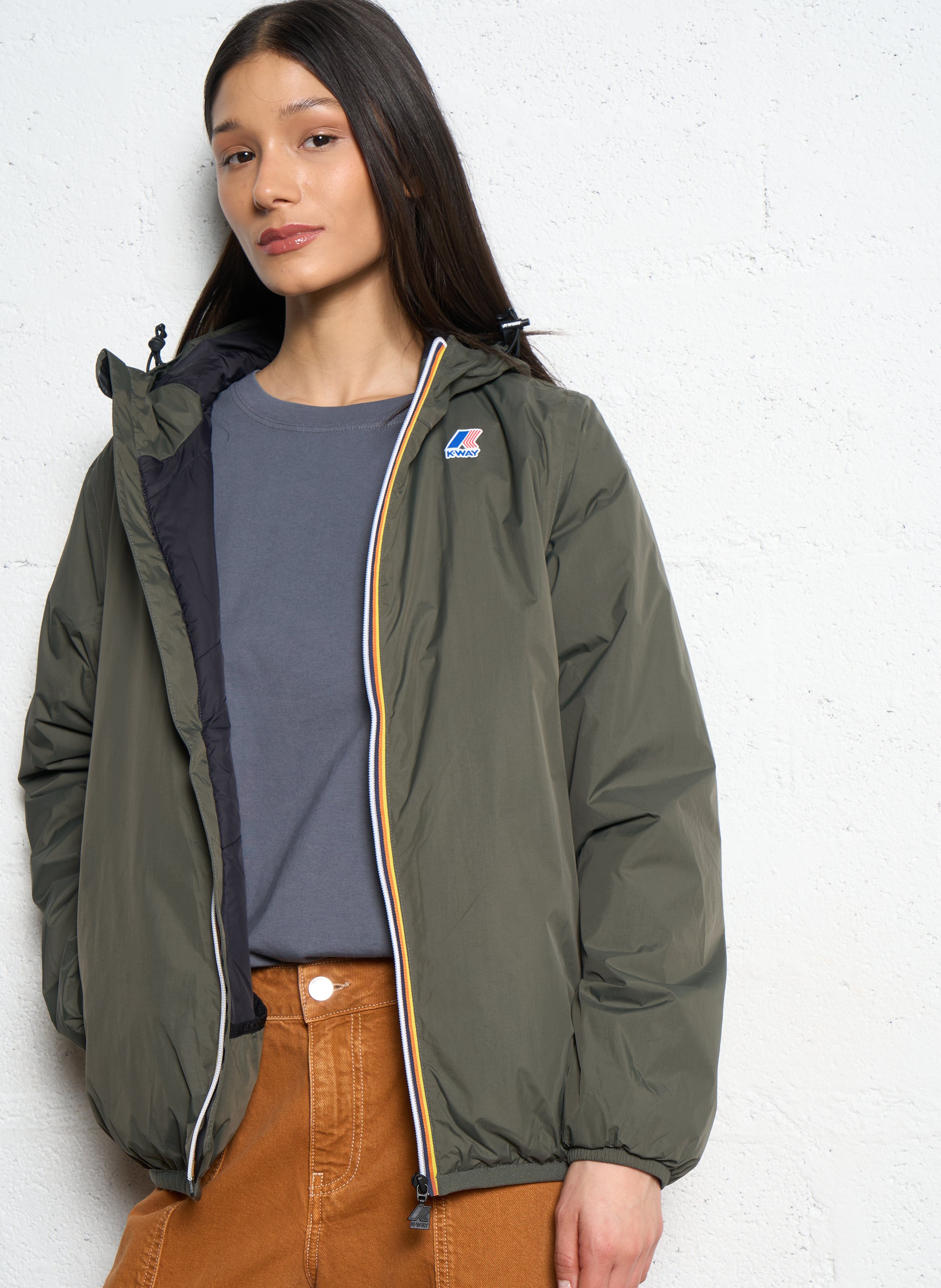 High-neck windbreaker K-WAY