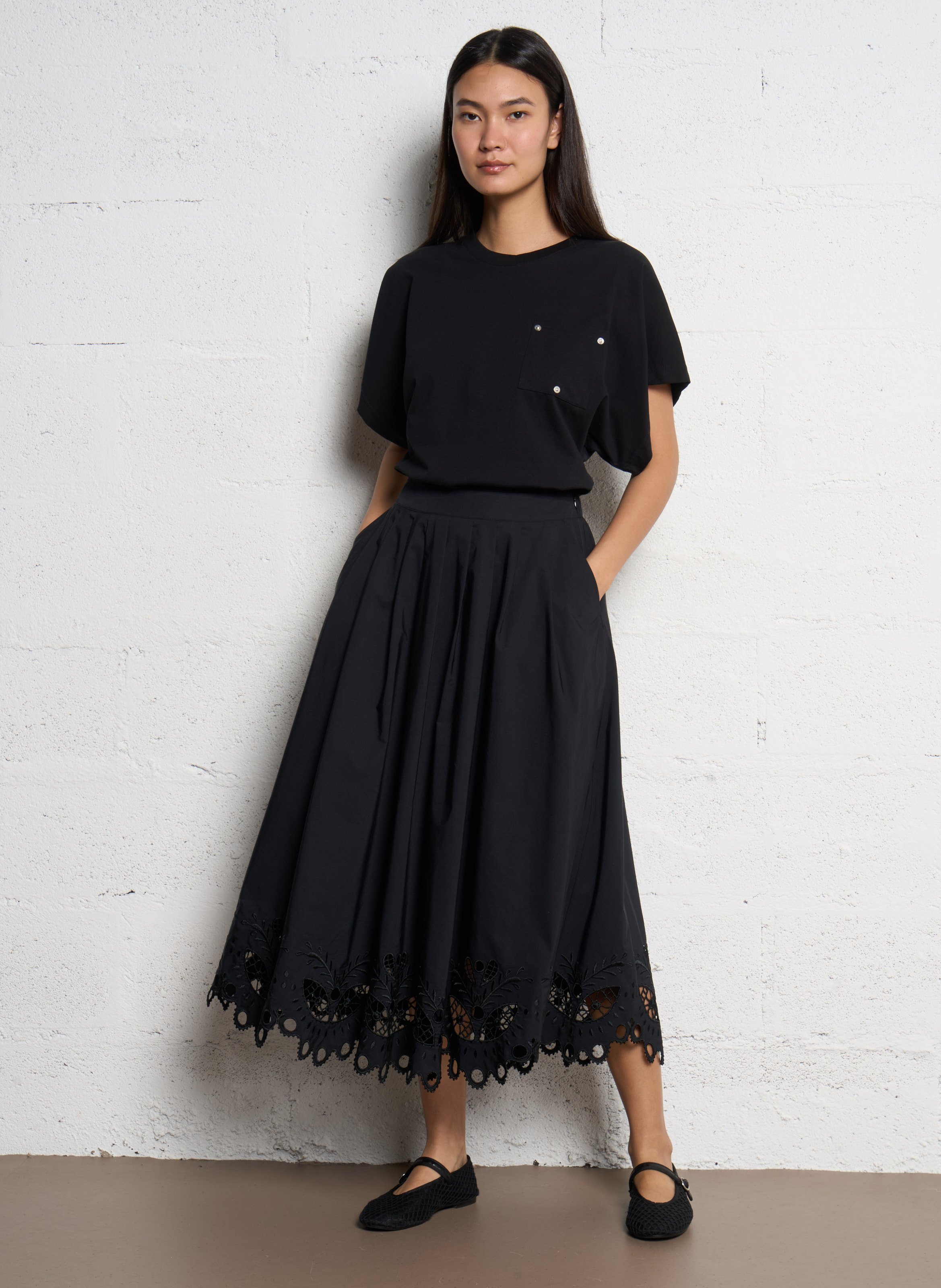 Oversized cotton T-shirt BERENICE Black