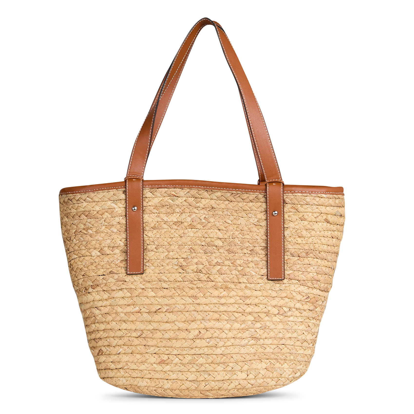 Straw tote bag PIECES Beige