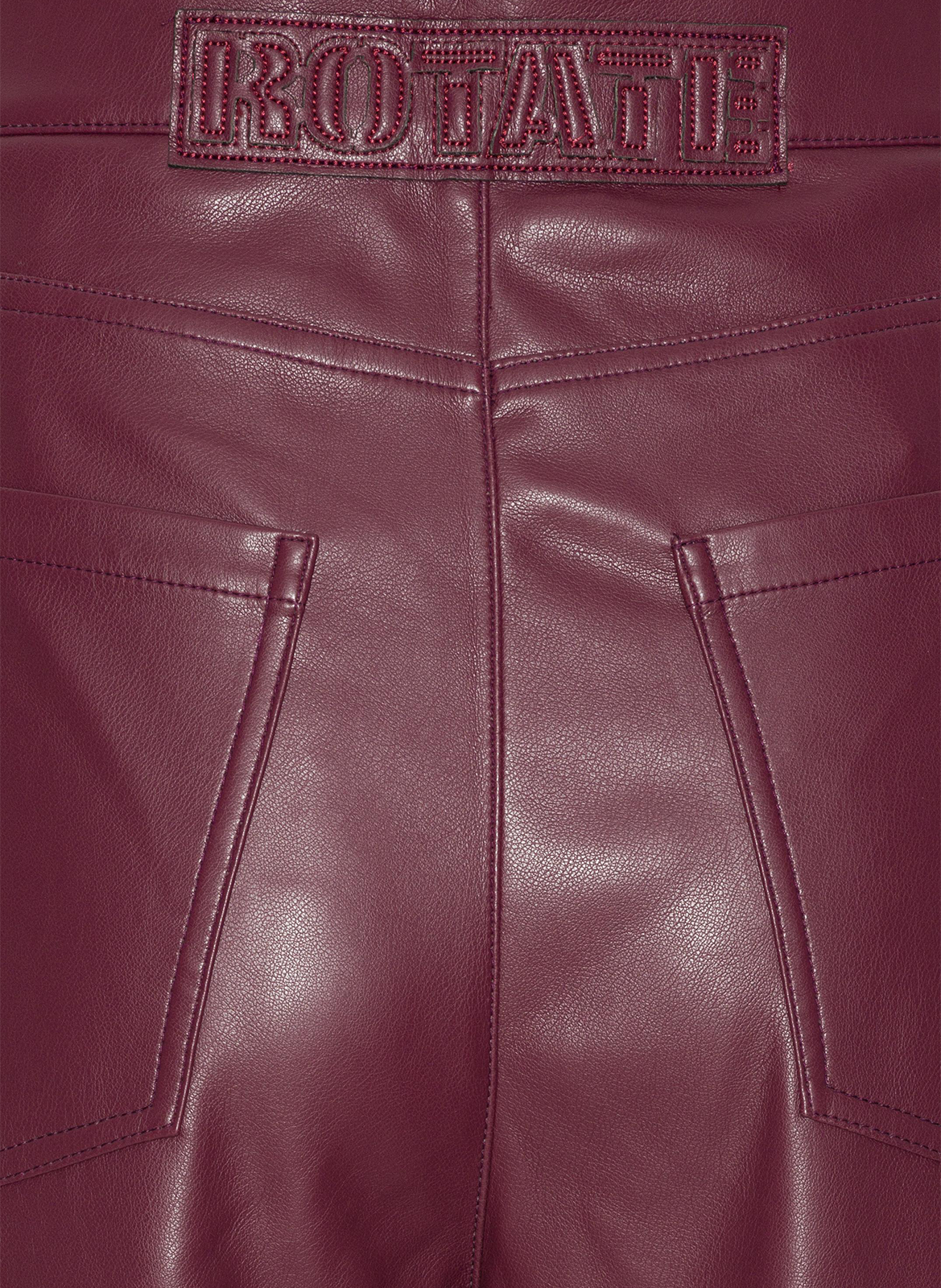 Leather-look straight-leg pants ROTATE Brown