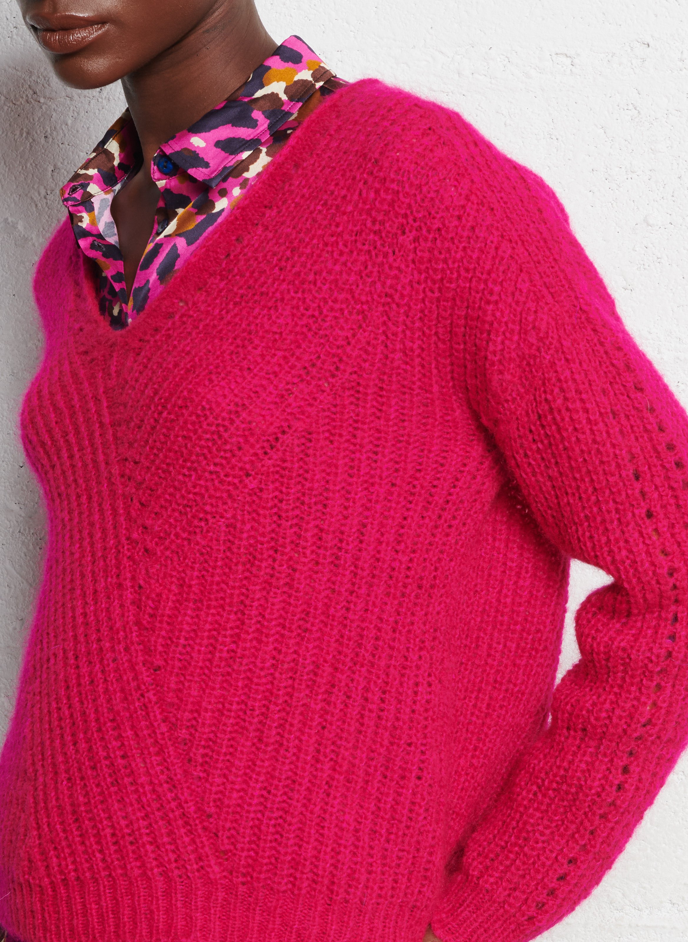 Pull oversize col V ONE STEP Rose