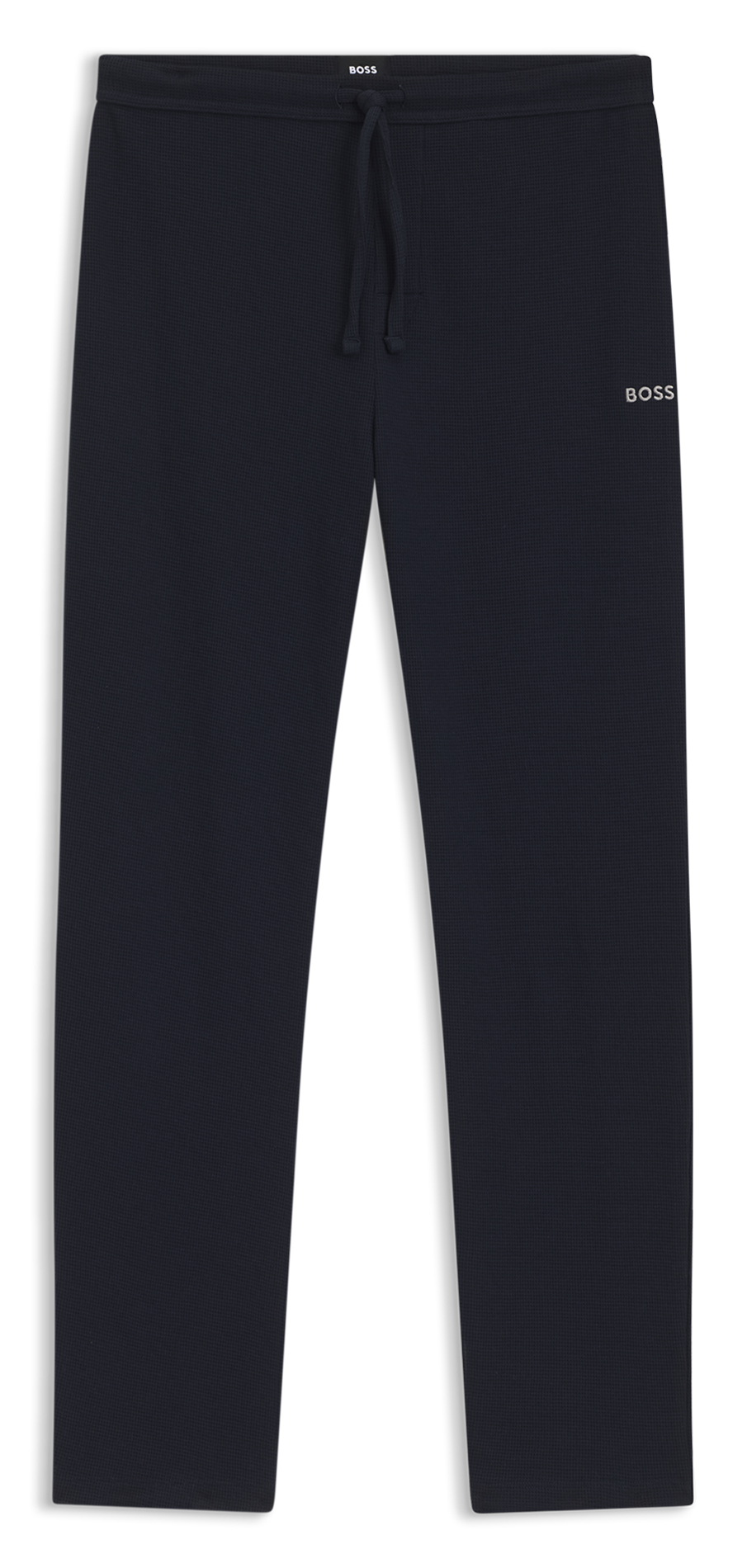 Solid straight-leg trousers with logo BOSS Blue