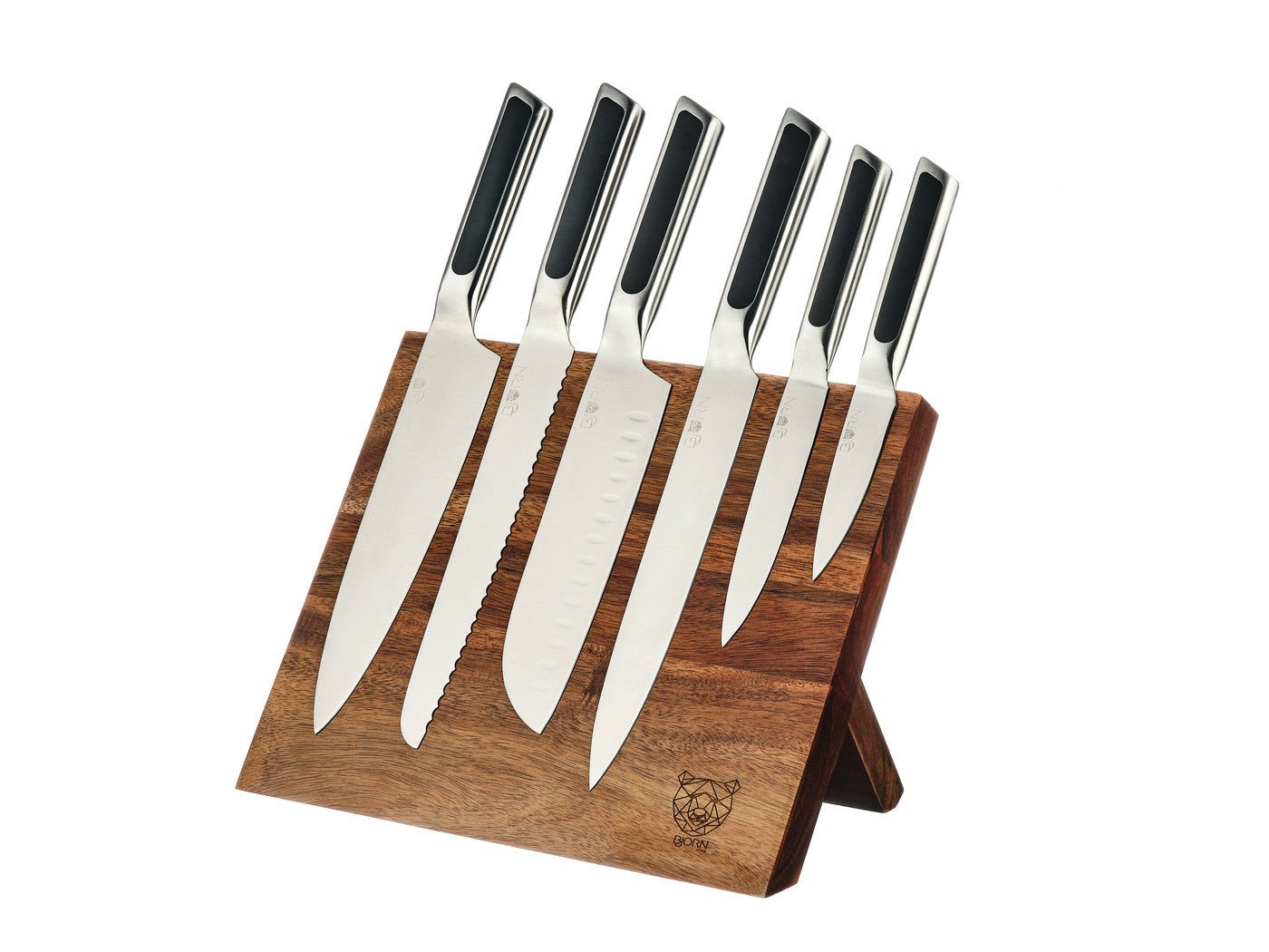 Loki Vantaa kitchen knife set - 7 pieces BJORN Black