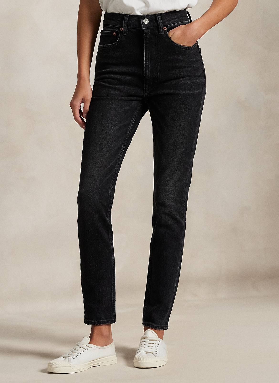 Jean skinny en coton mélang" POLO RALPH LAUREN Noir