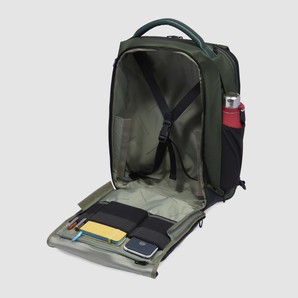 Travel backpack for 17.3-inch laptop PIQUADRO Green