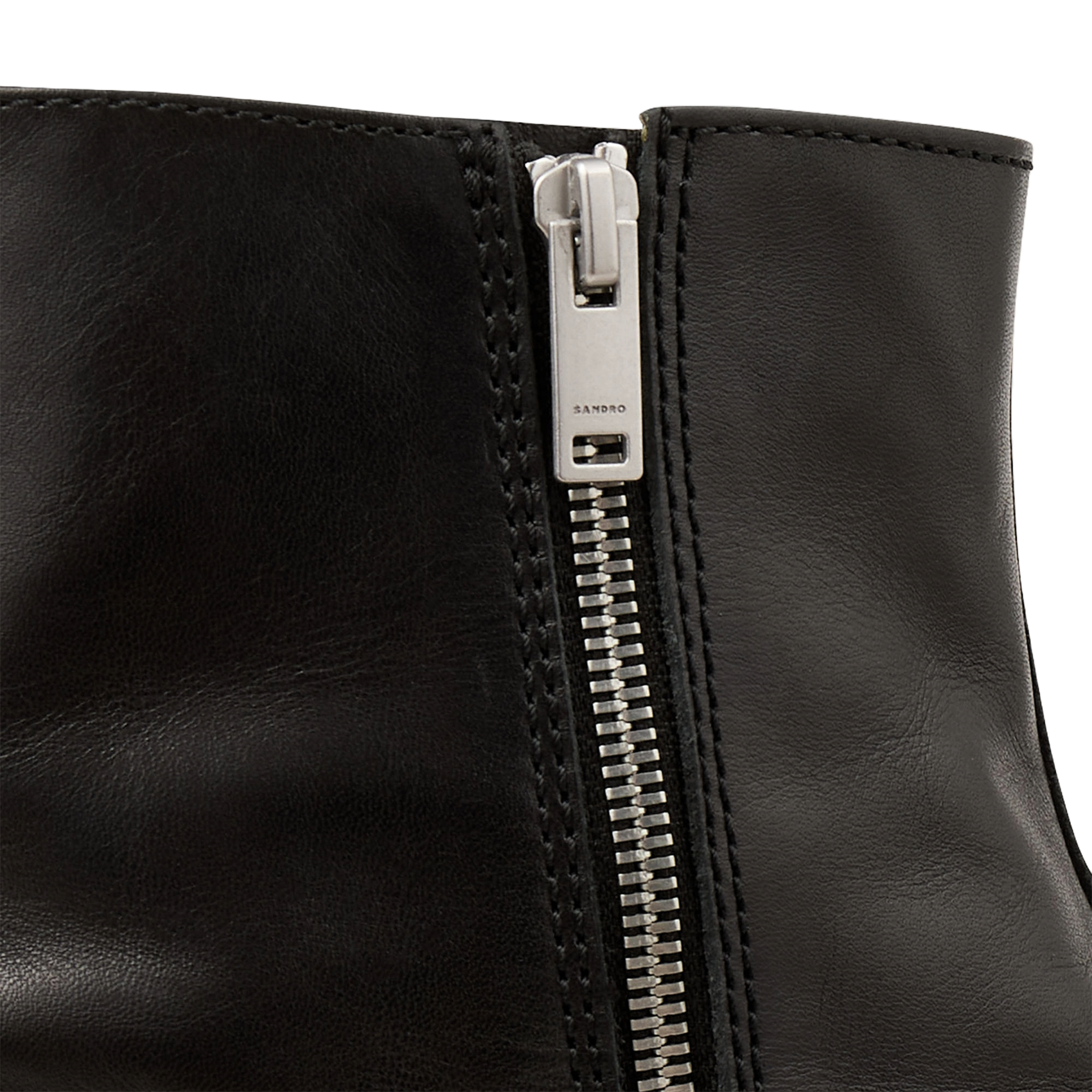 Effen leren laarzen SANDRO Zwart