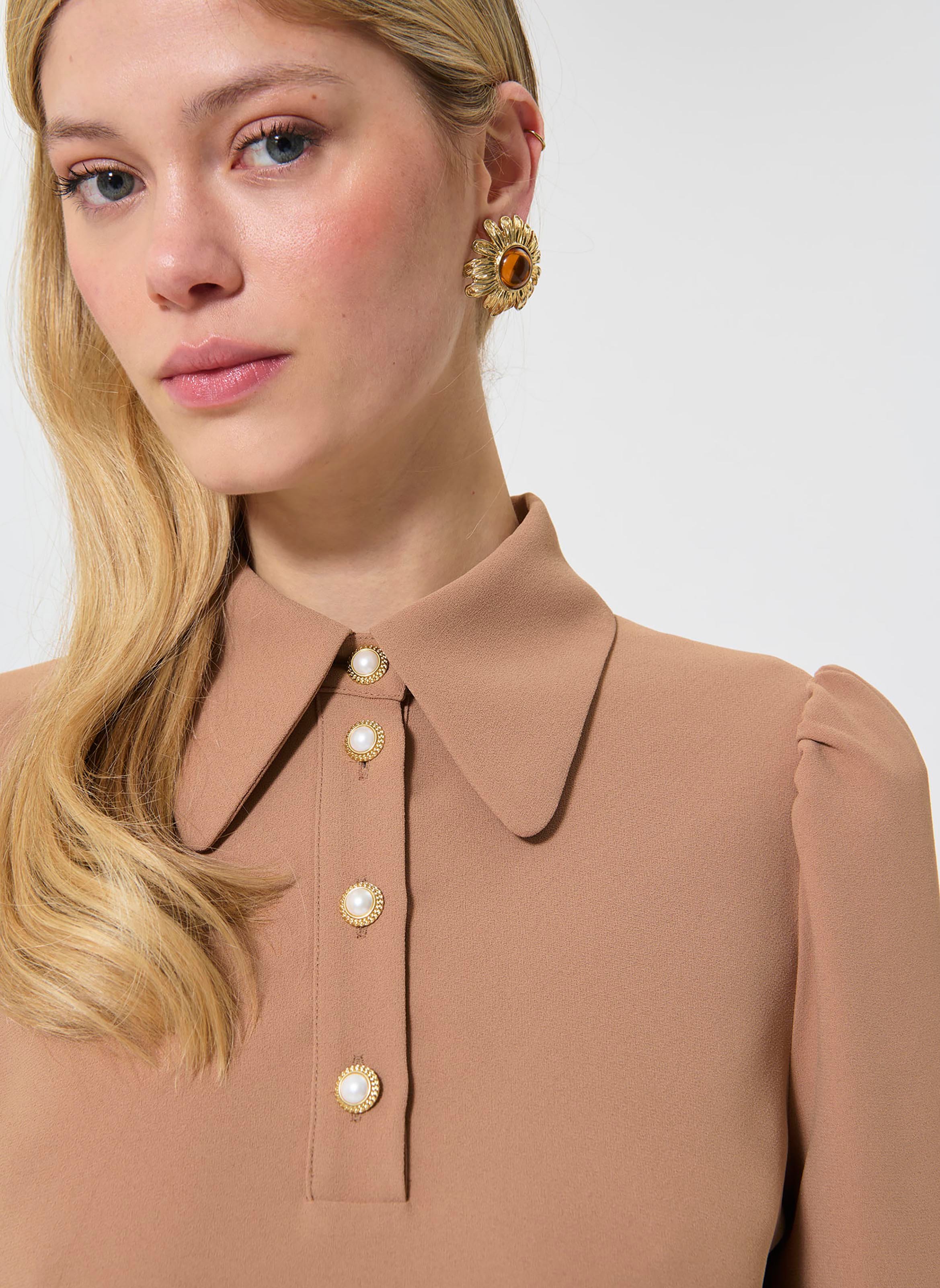 Robe courte col classique TARA JARMON Marron