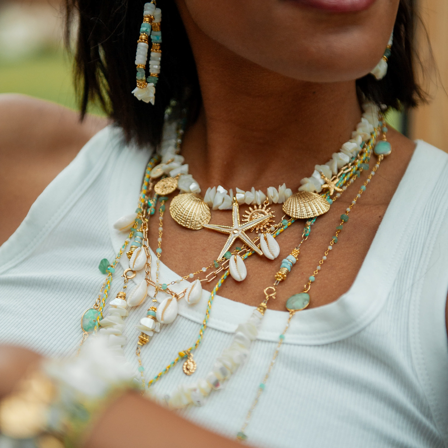 Collier crunchs grigris - eve L'ATELIER DES DAMES Doré