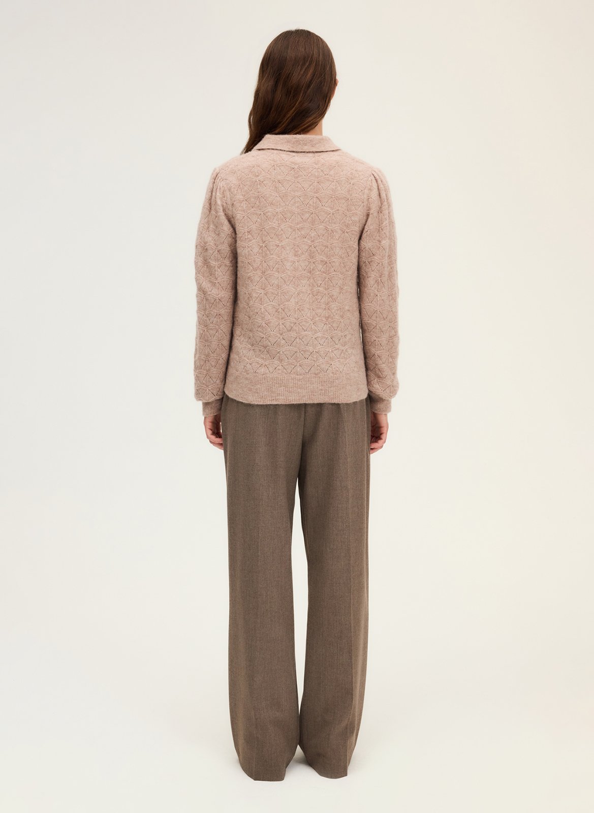 Pull col polo PABLO Beige