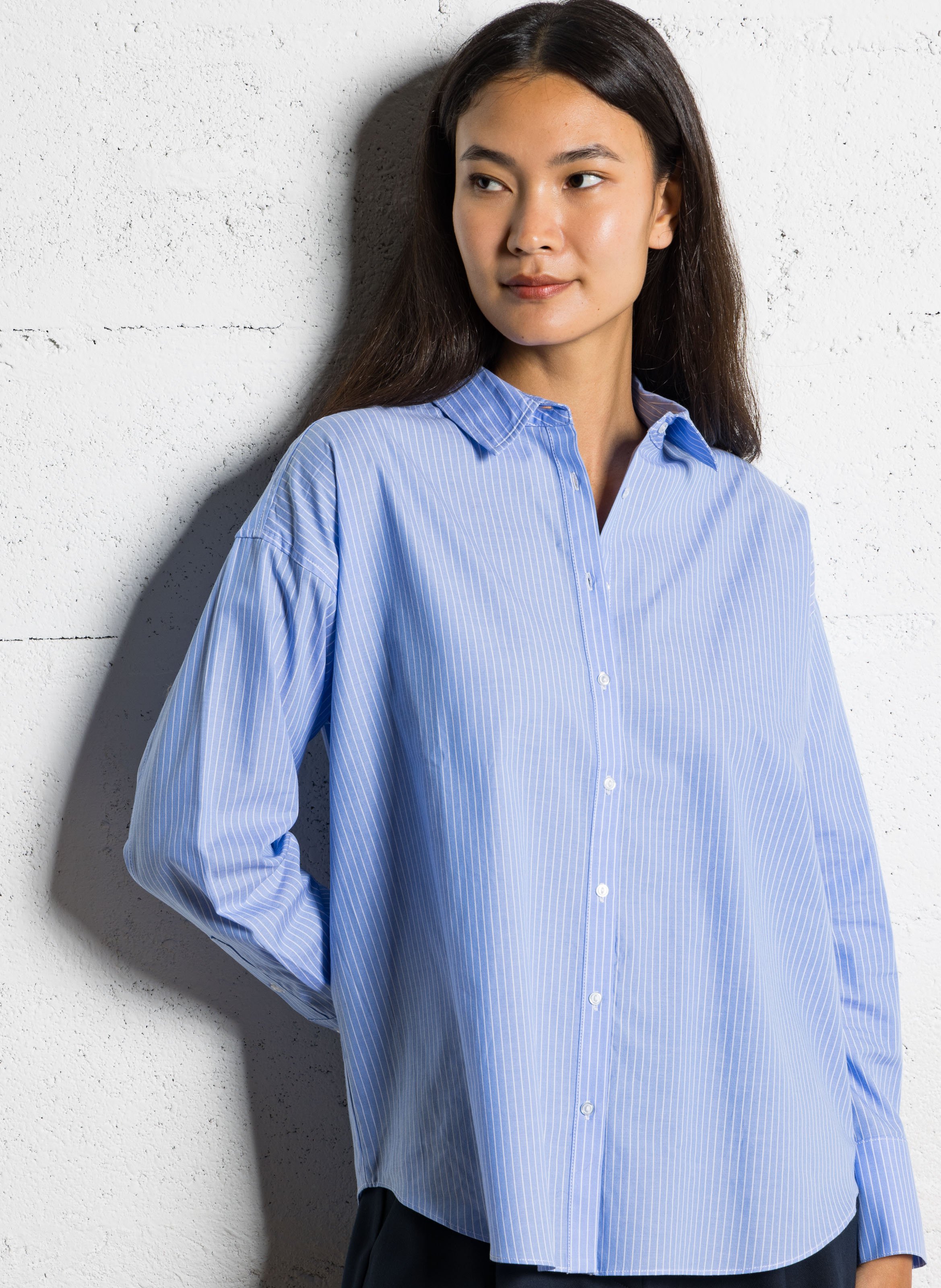 Chemise oversize rayée en coton SUD EXPRESS Bleu