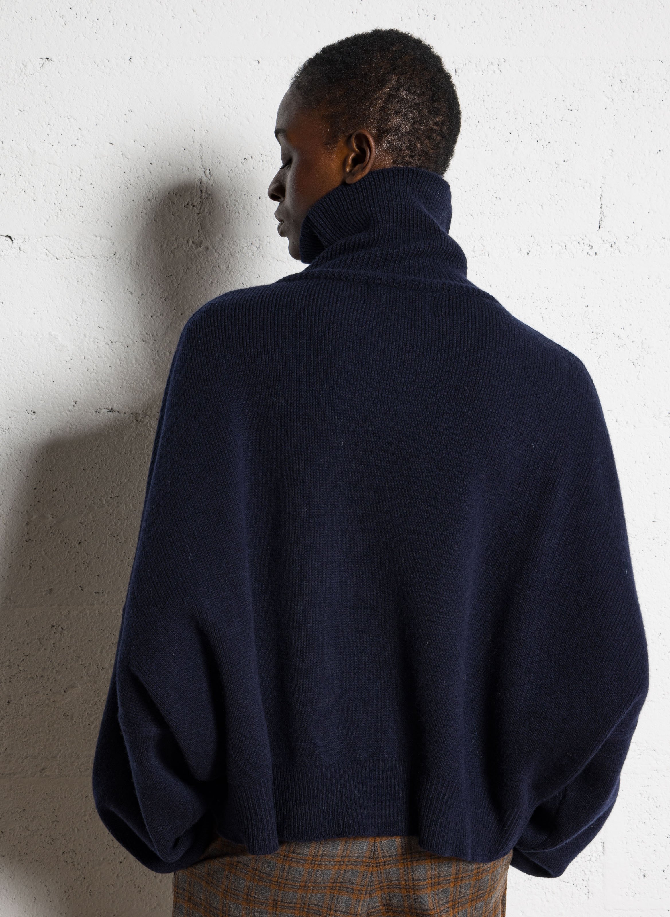 Oversized merino wool turtleneck BELLEPIECE Blue