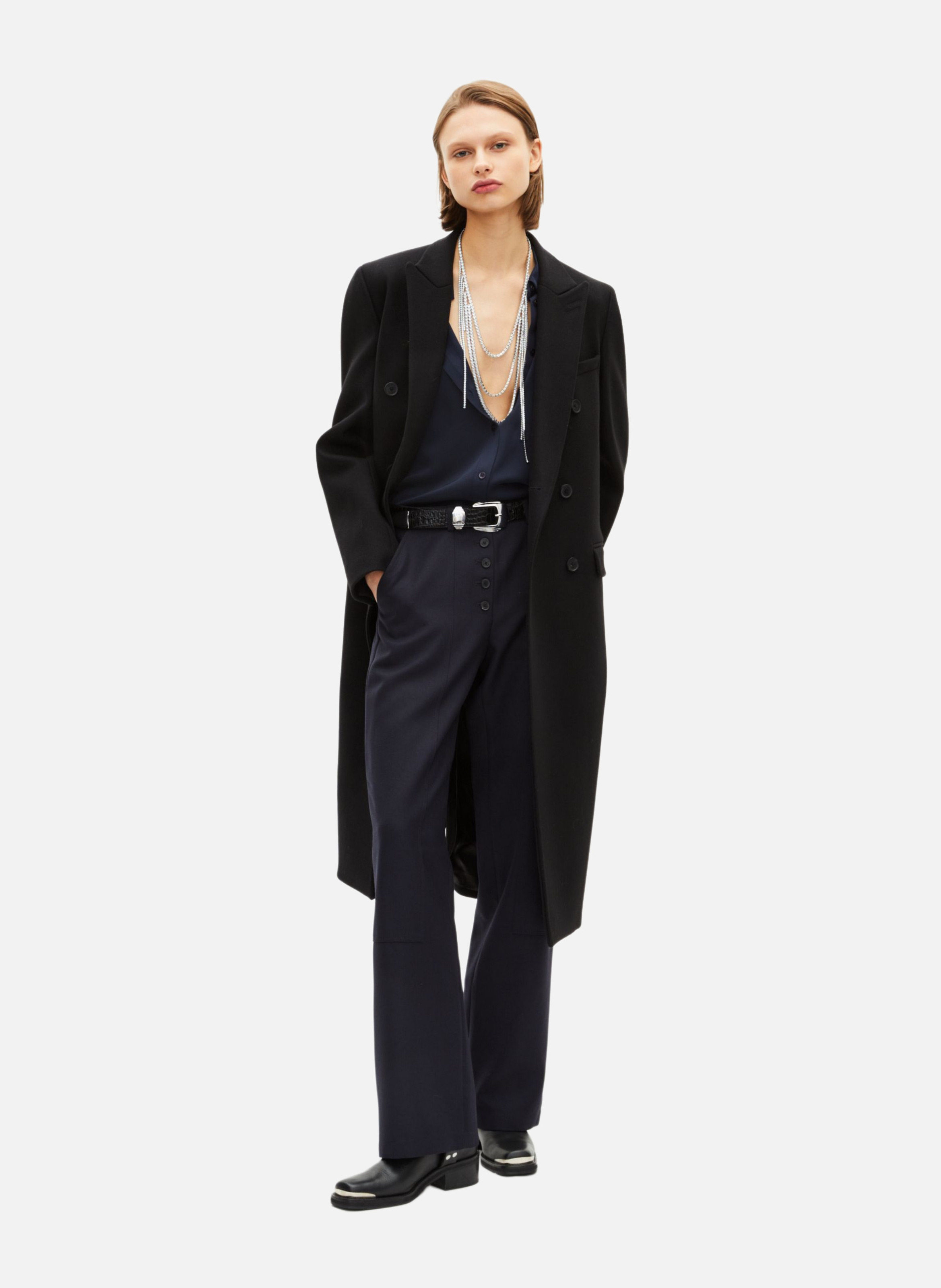 Long crossed coat THE KOOPLES Black
