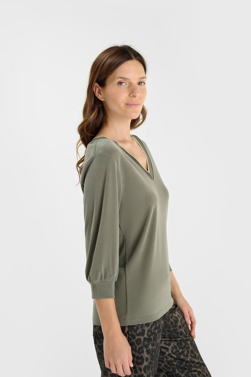 Tommy Badge T-shirt LE TEMPS DES CERISES Khaki