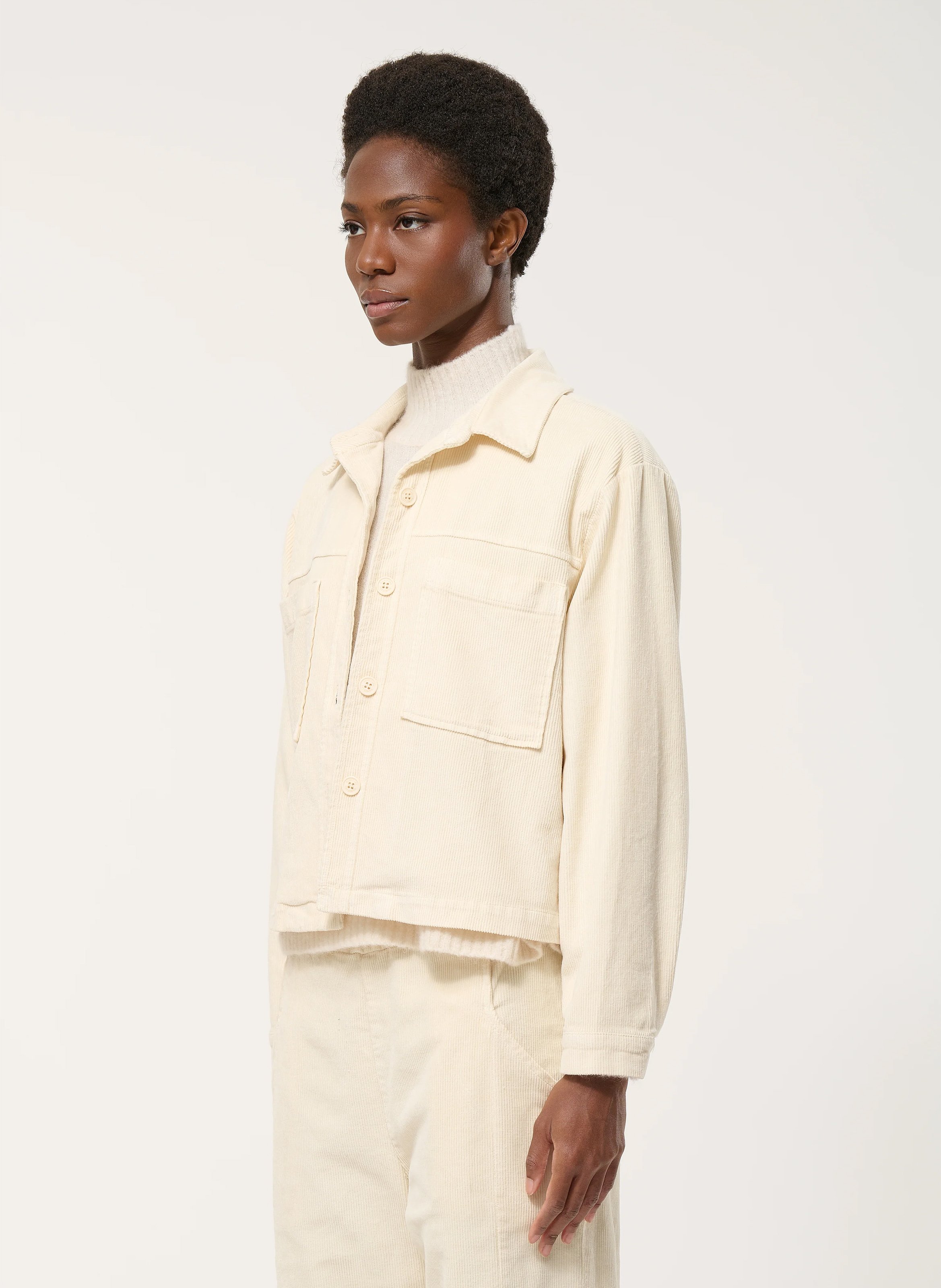 Veste droite col classique en coton mélangé HUMILITY