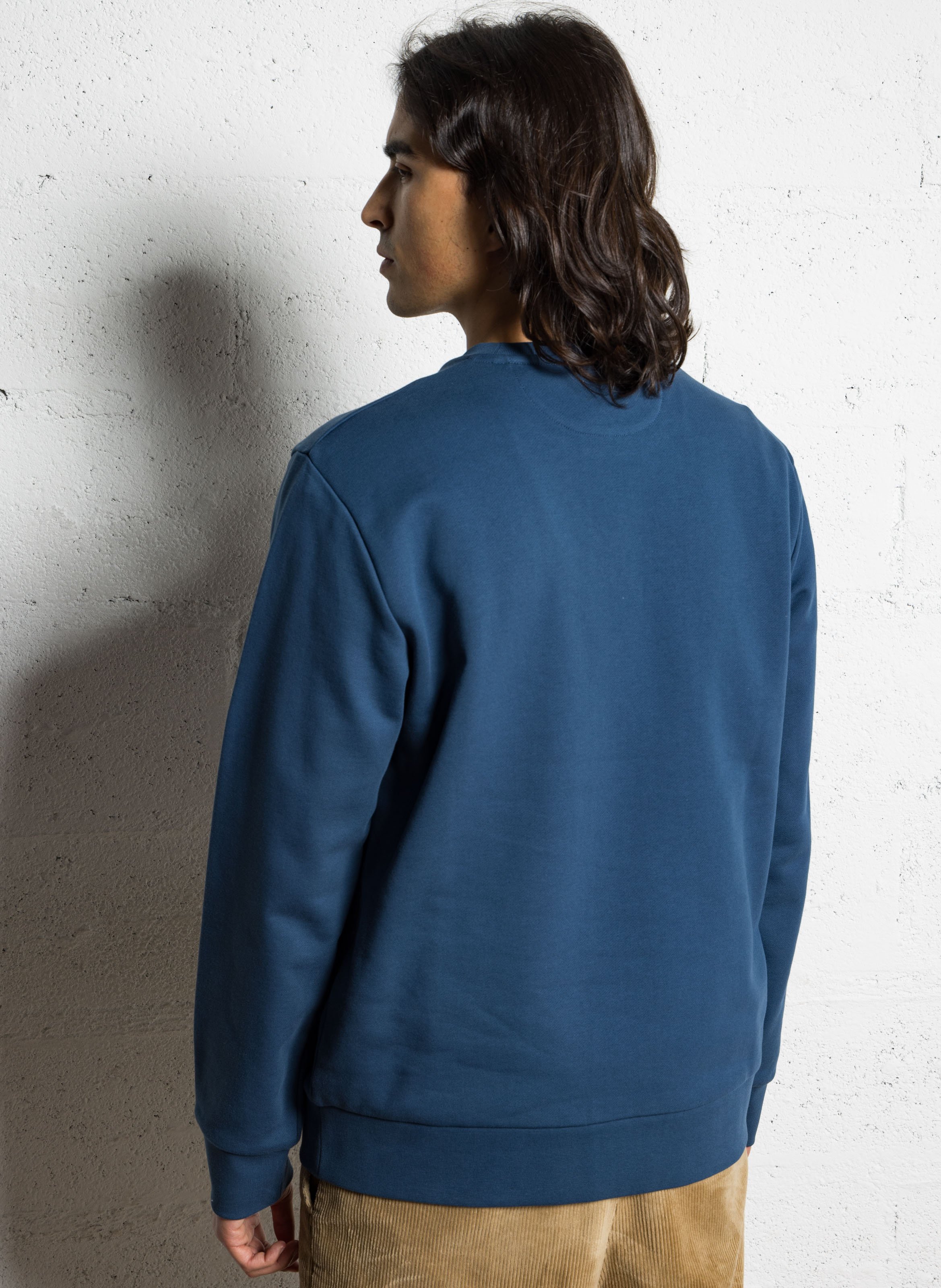 Sweat col rond en coton HACKETT Bleu