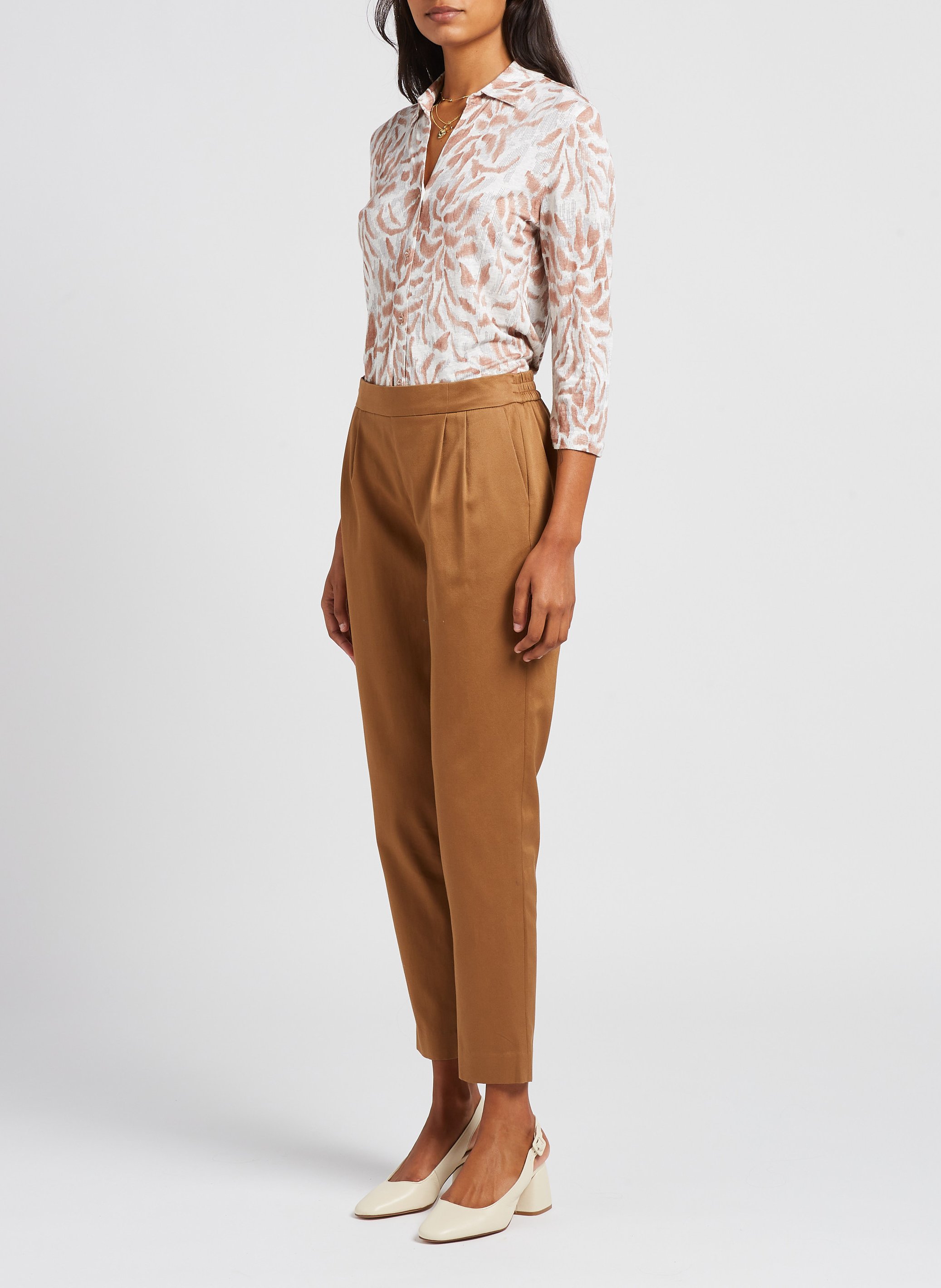 Stretch-blouse | linnenblend MAJESTIC FILATURES Roze