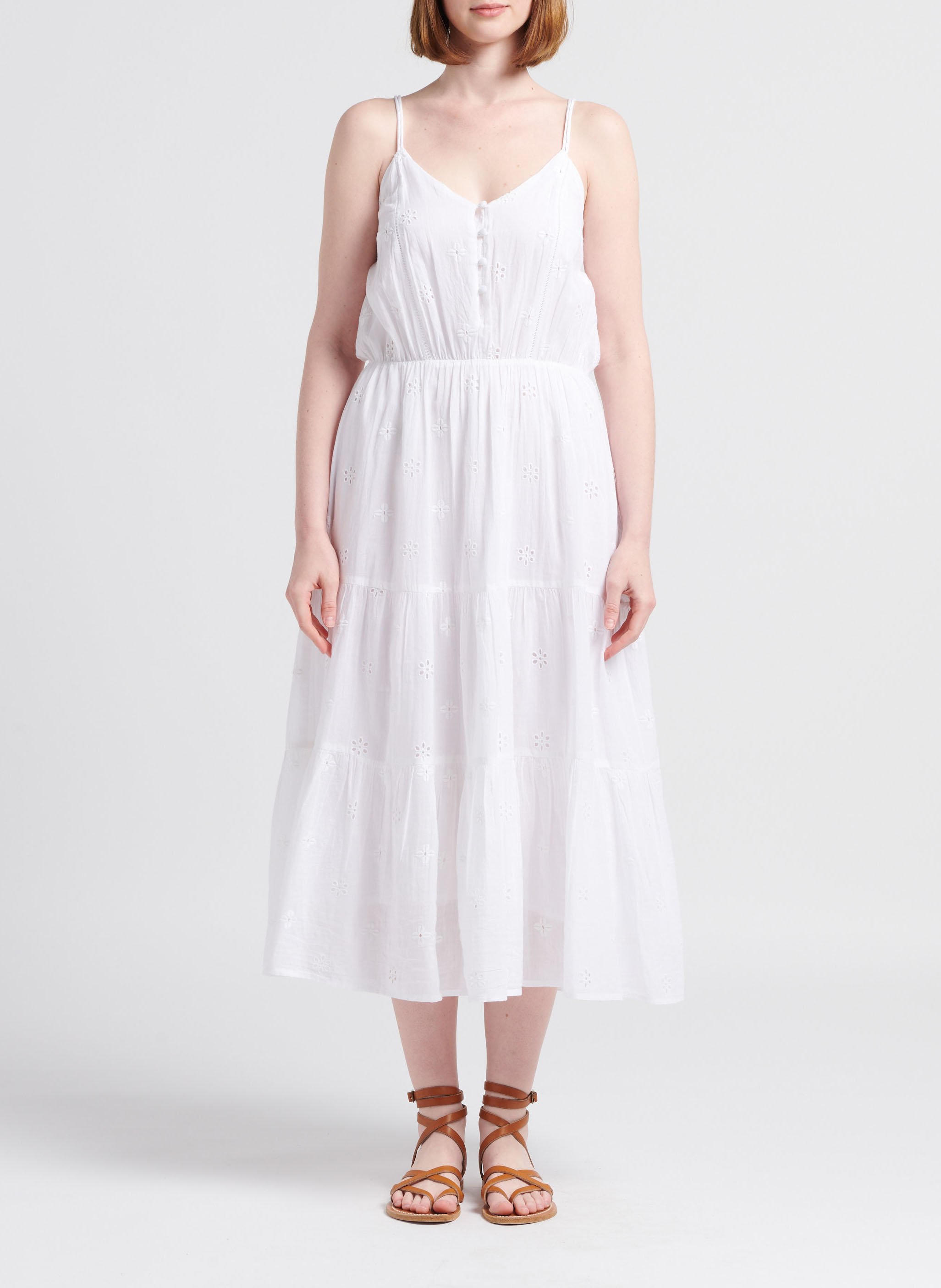 Long strappy cotton dress LA PETITE ETOILE White