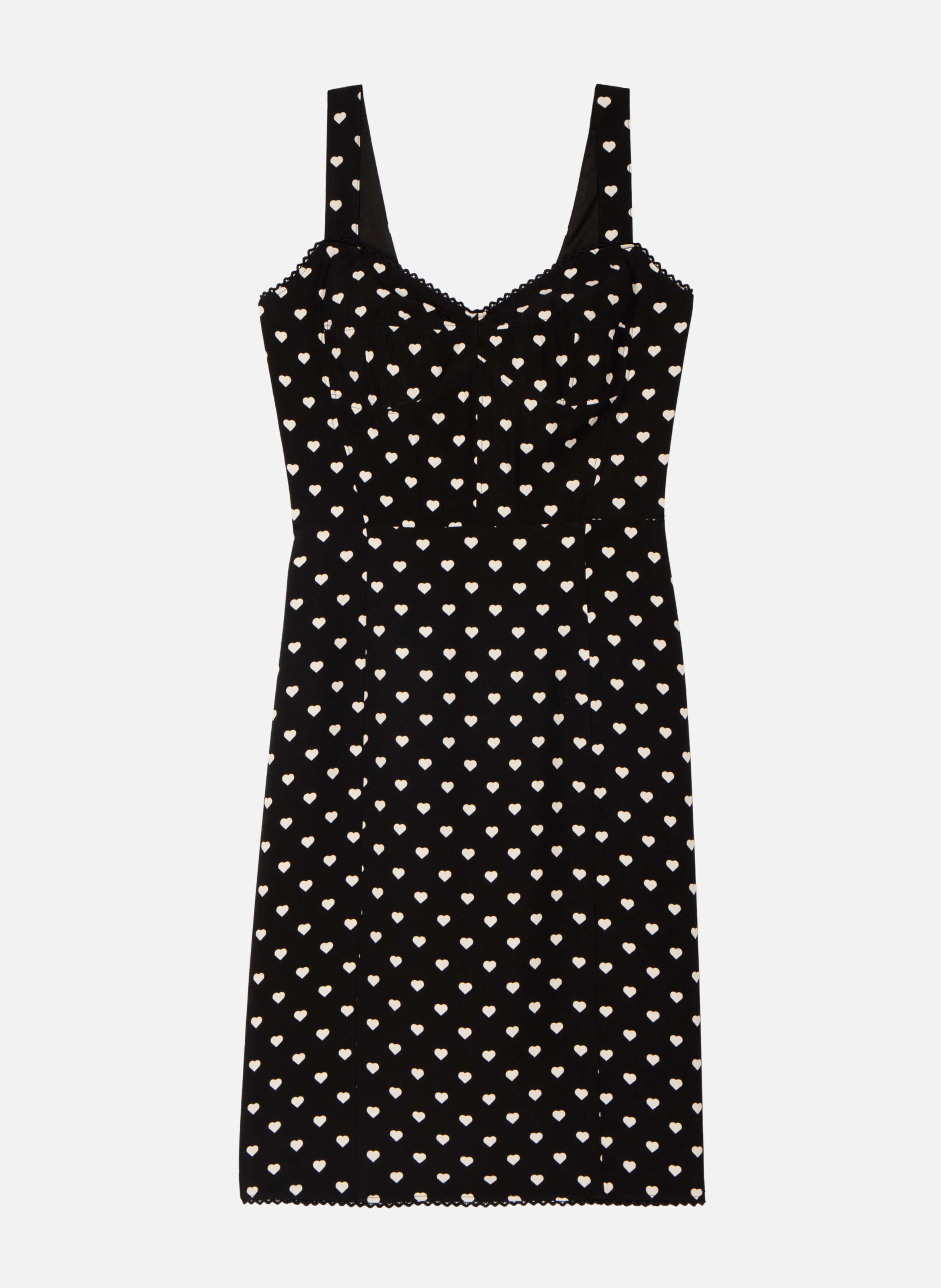Short dress with corset effect and heart print THE KOOPLES Black
