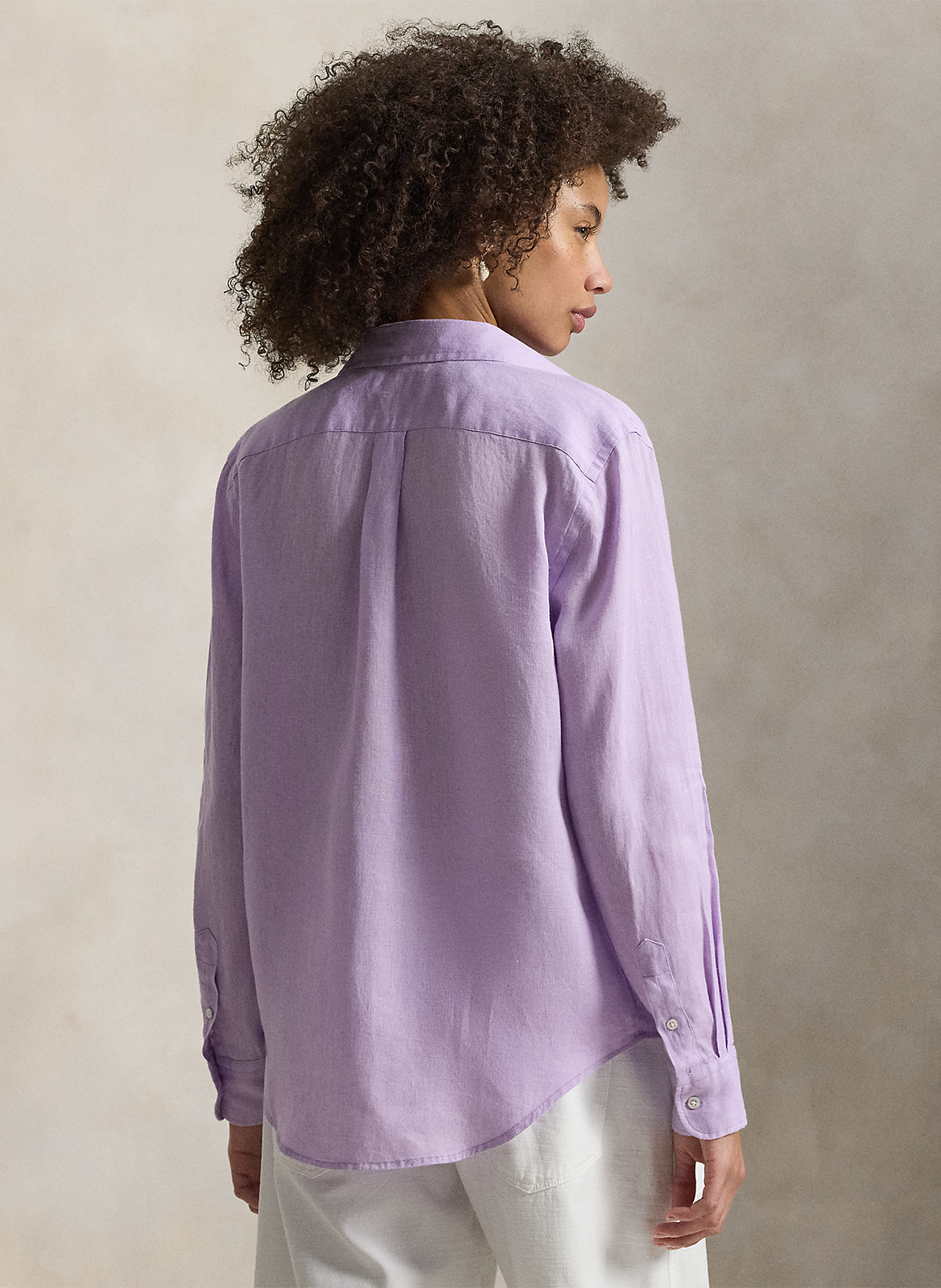 Straight linen shirt POLO RALPH LAUREN Purple