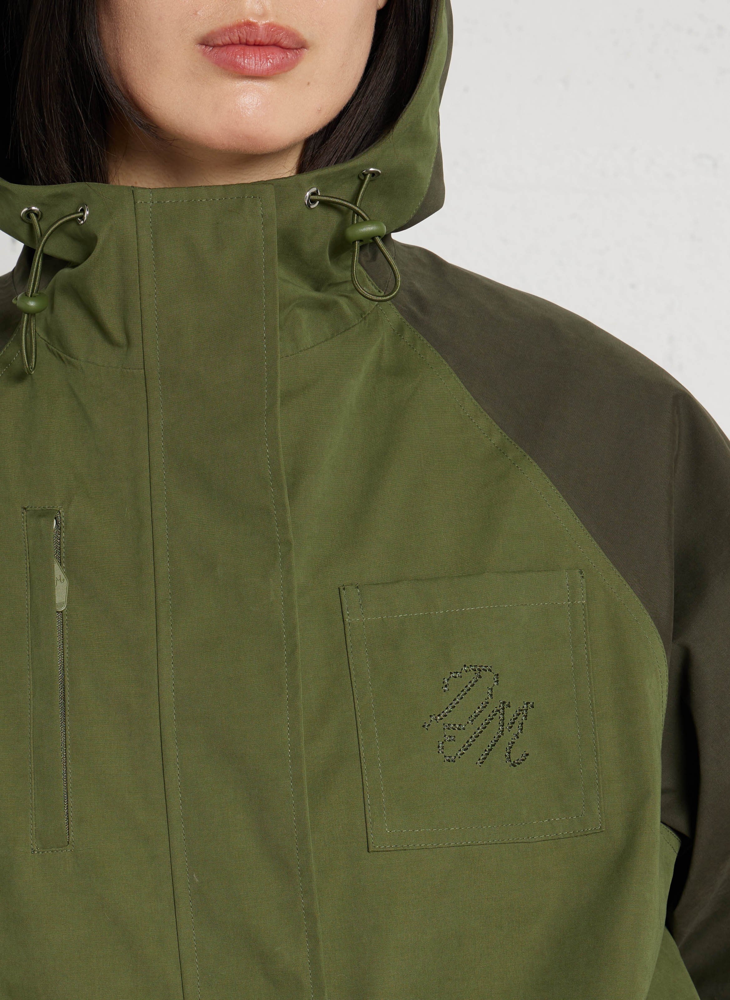Plain mid-length parka with hood DAMSON MADDER Green