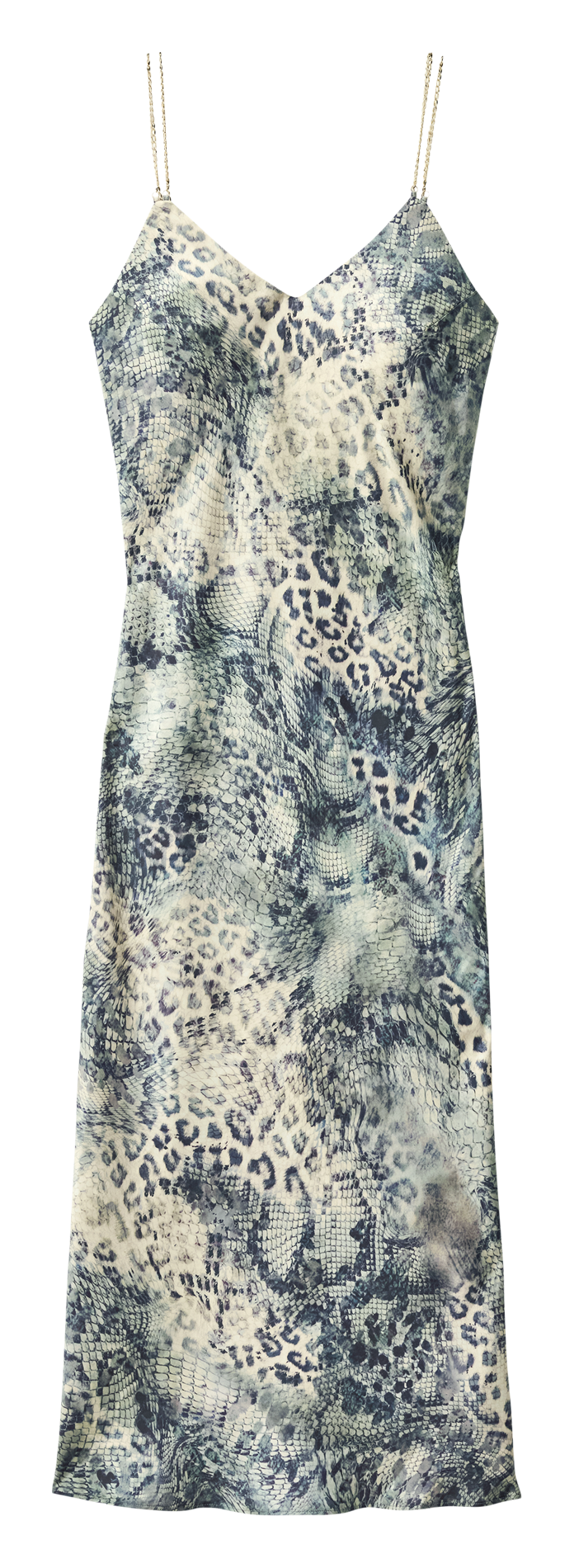 Lange jurk met V-hals en print BA&SH Blue