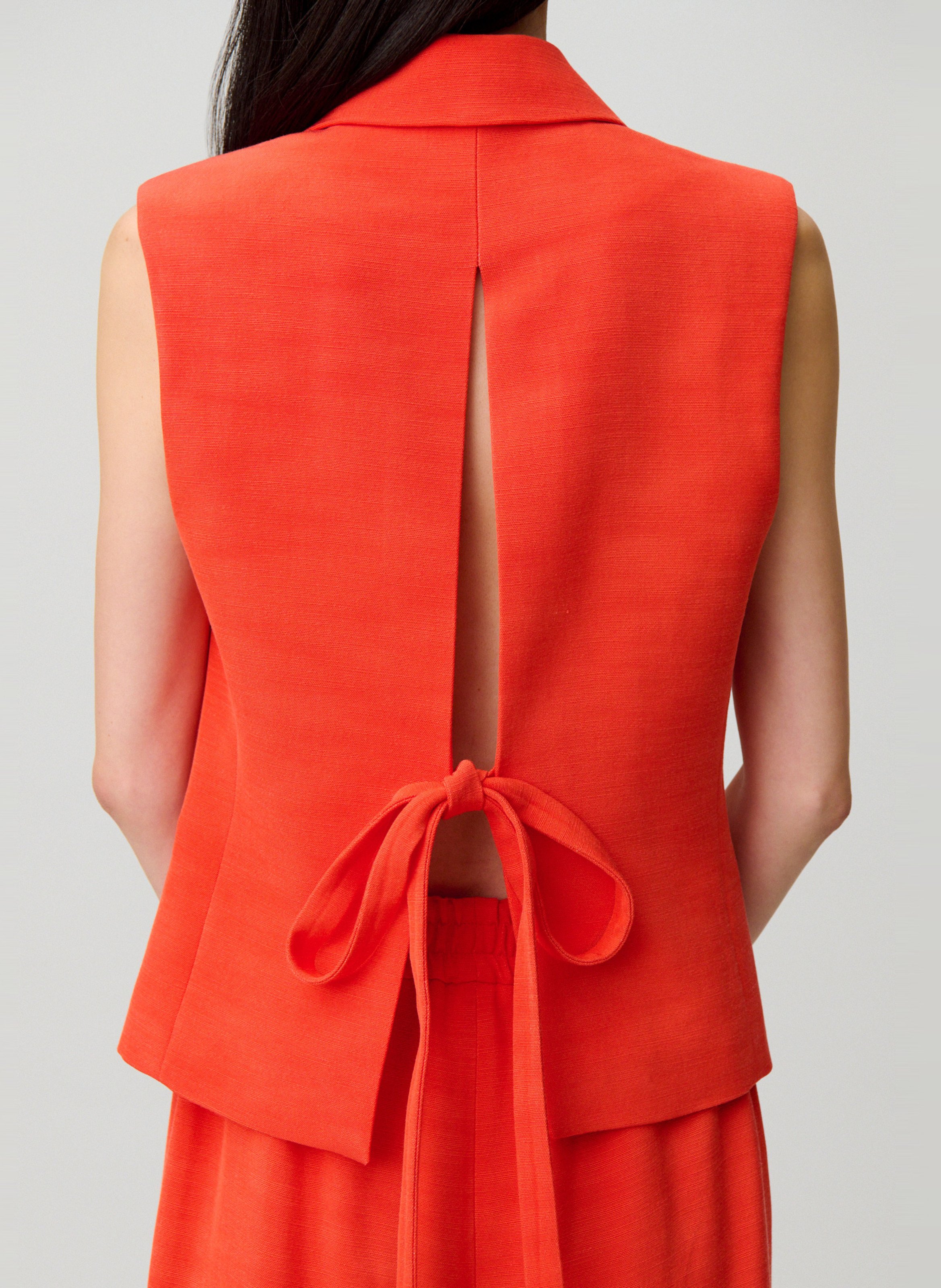 Veste tailleur sans manches unie CLAUDIE PIERLOT Orange