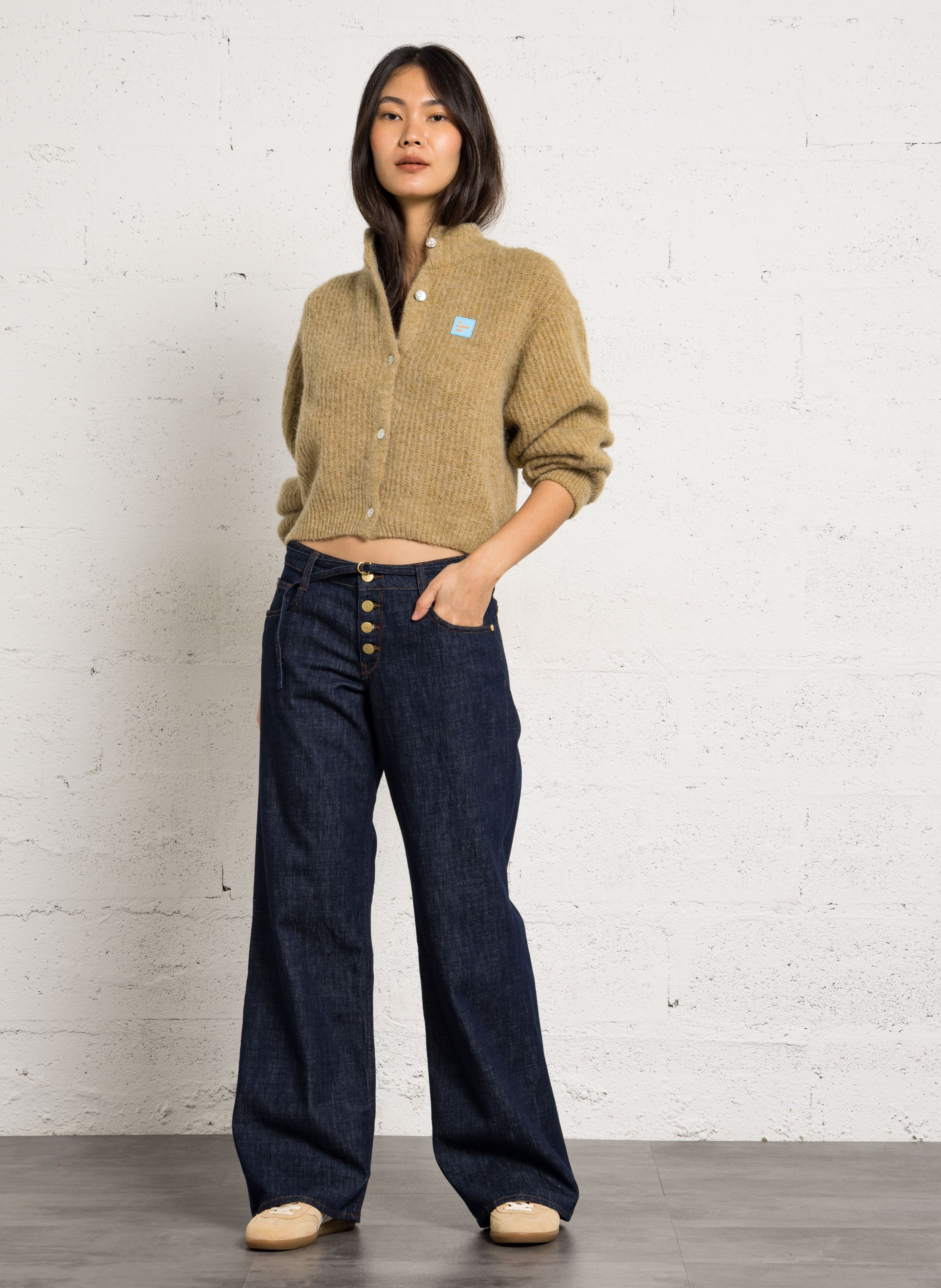 Gerade geschnittene Jeans aus Baumwoll-Mix LE TEMPS DES CERISES Blau