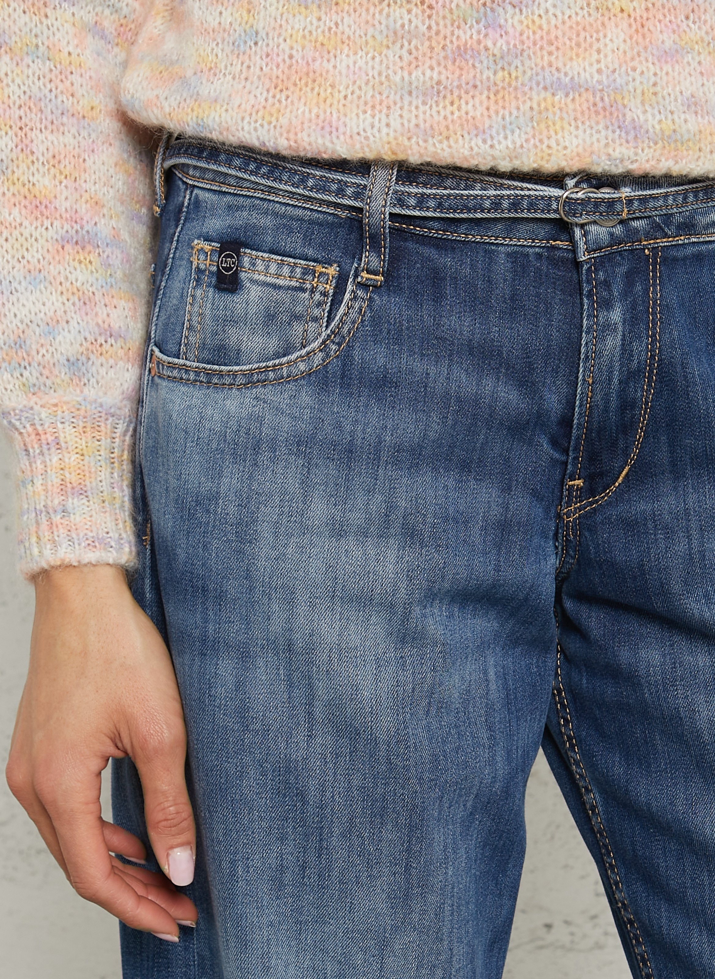 Weite Jeans aus Baumwoll-Mix LE TEMPS DES CERISES Blau