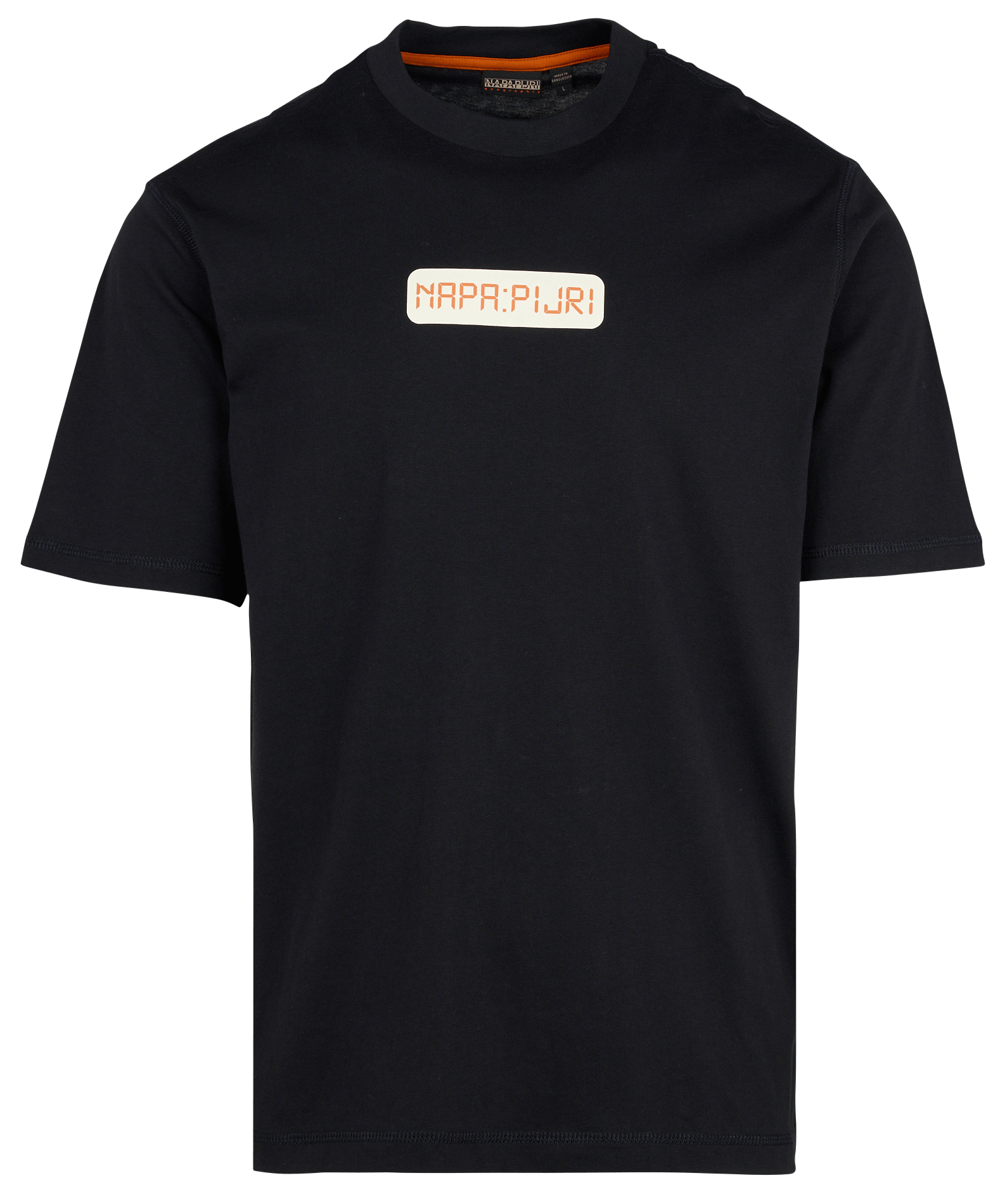 Gerade geschnittenes Baumwoll-T-Shirt mit Siebdruck NAPAPIJRI Schwarz