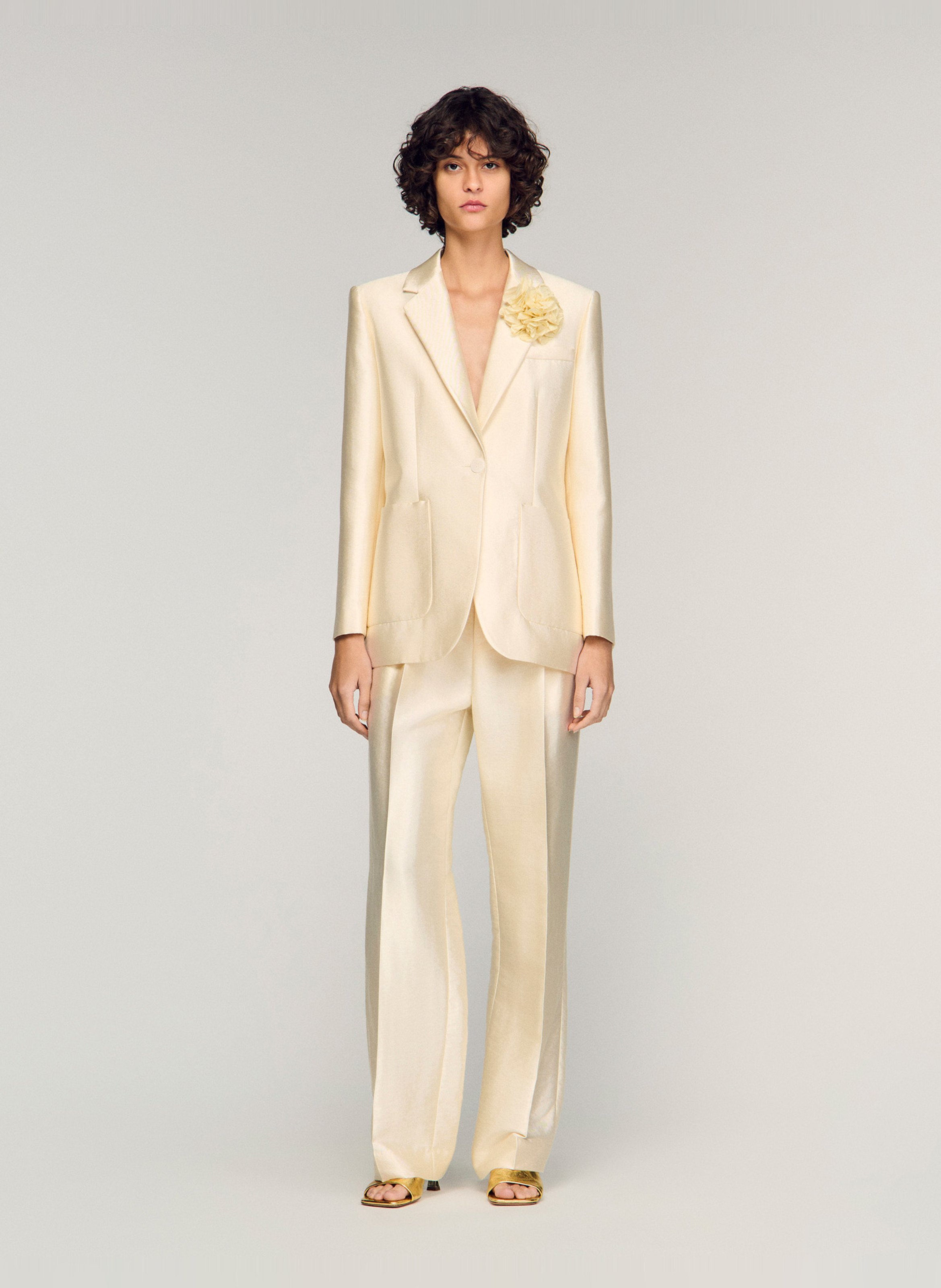 Veste de tailleur ajustée  SANDRO Beige