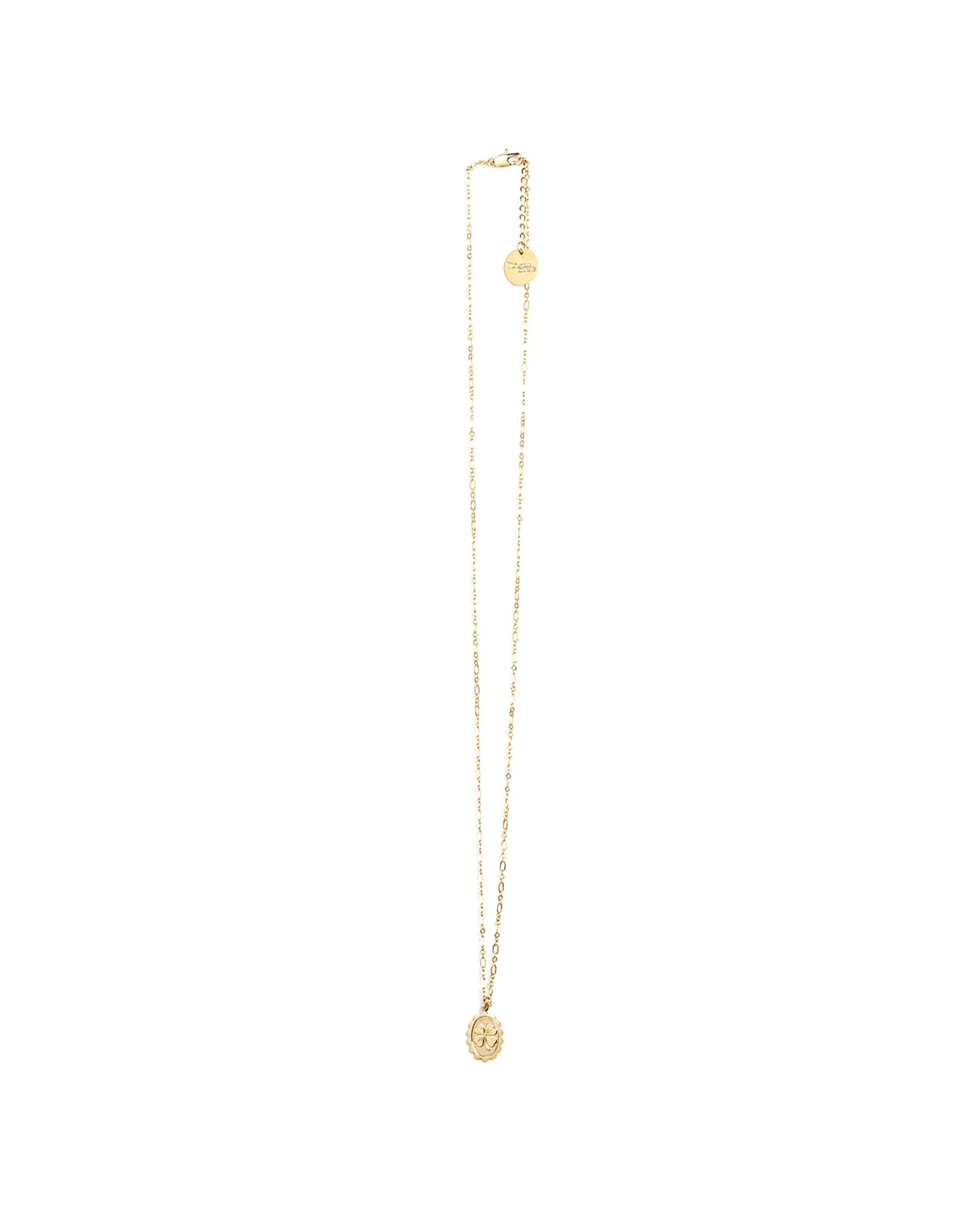 Gold-plated clover enamel necklace Golden