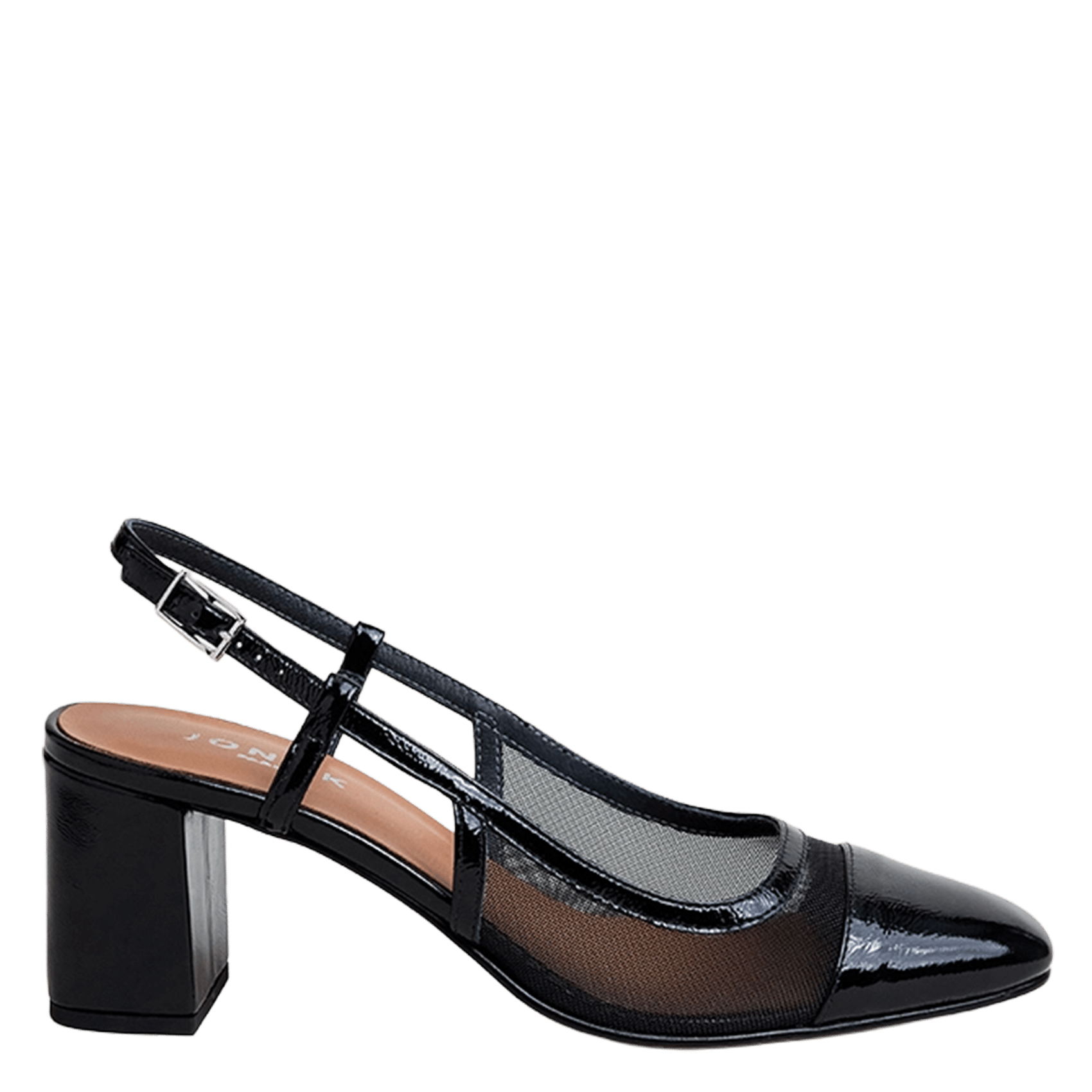 Leather blend slingback heels JONAK Black
