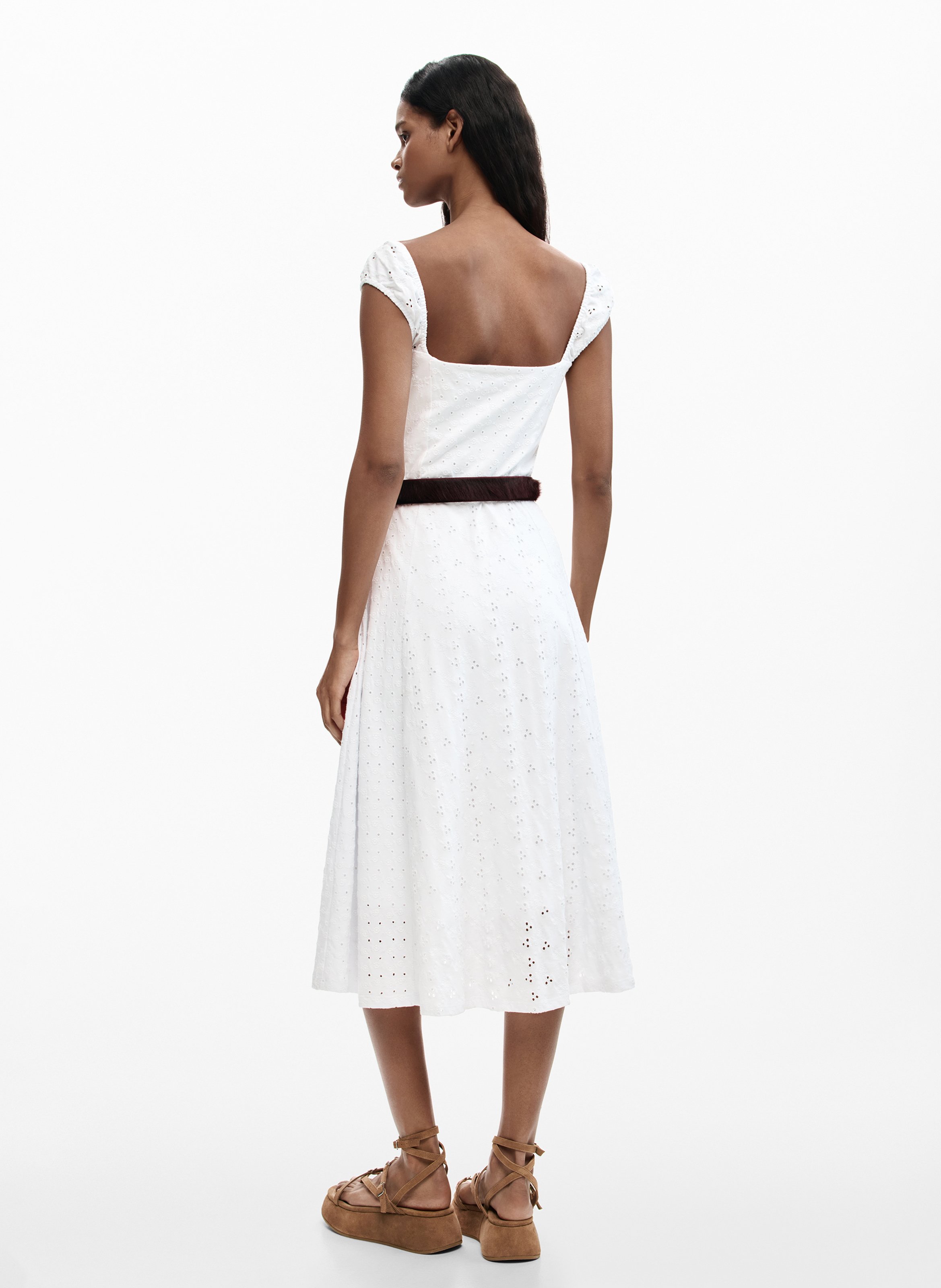 Fitted cotton midi dress DESIGUAL White