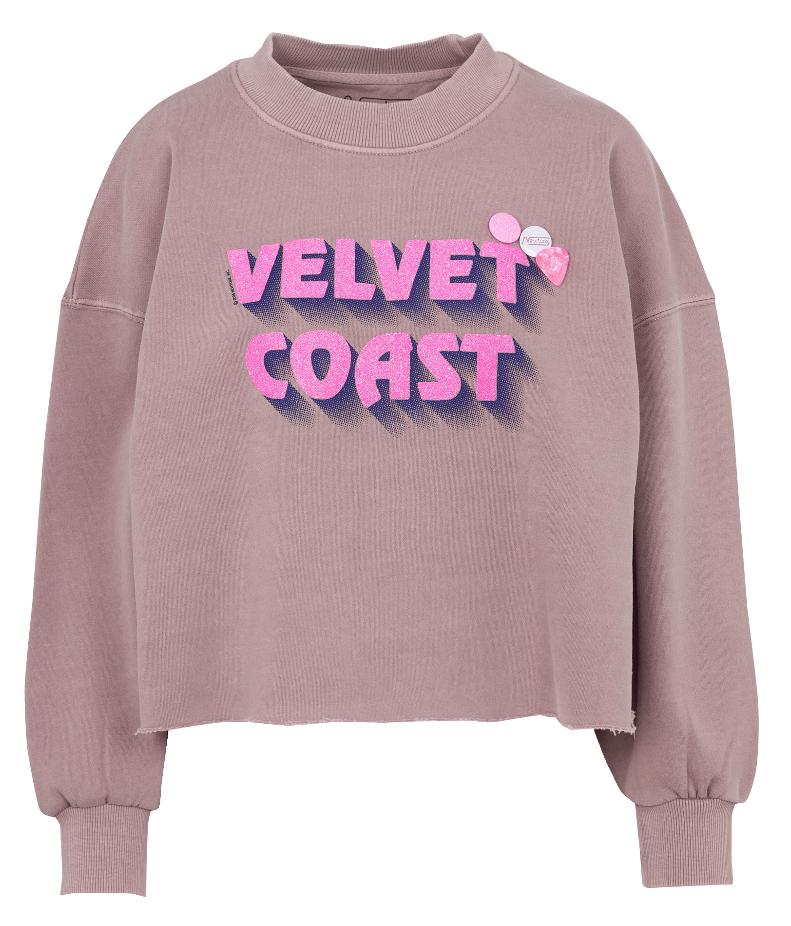 Sweat court à sérigraphie pailletée NEWTONE Beige