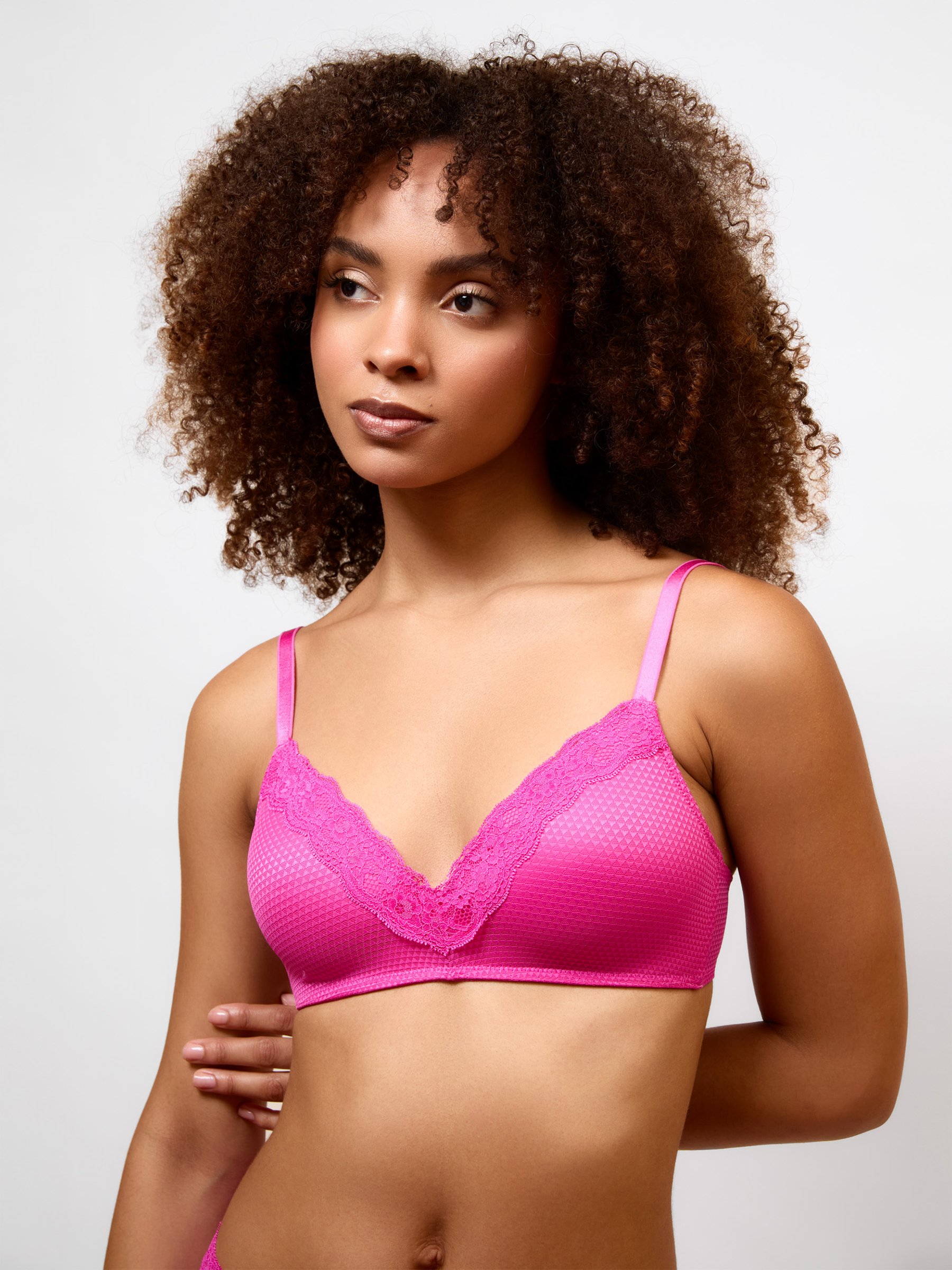 Brassière sans armatures à coques Rose