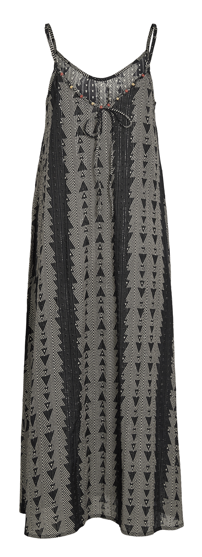 Printed loose-fitting dress with straps VILA Black