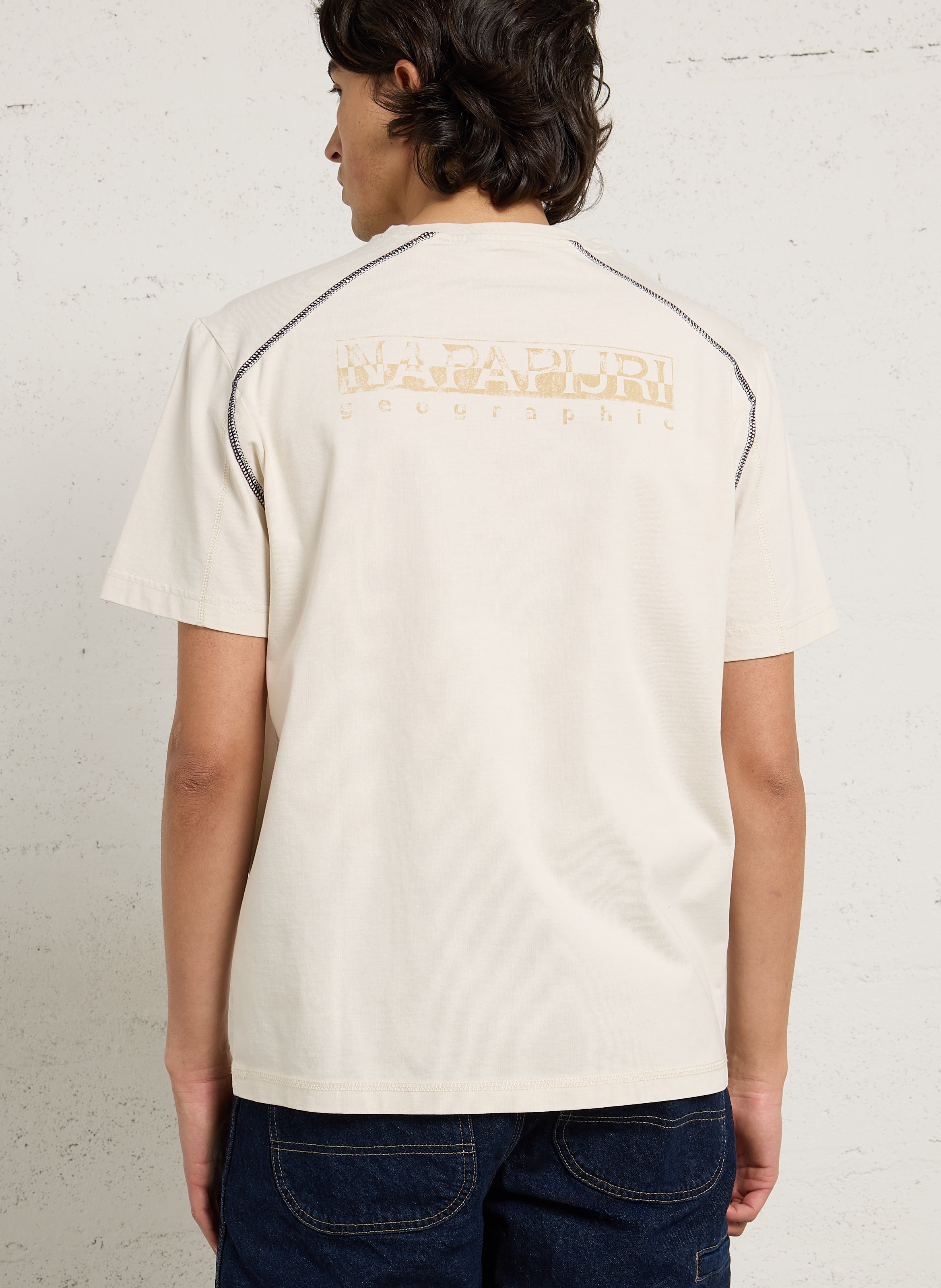 Gerade geschnittenes T-Shirt aus Baumwolle mit Stickerei NAPAPIJRI Weiss