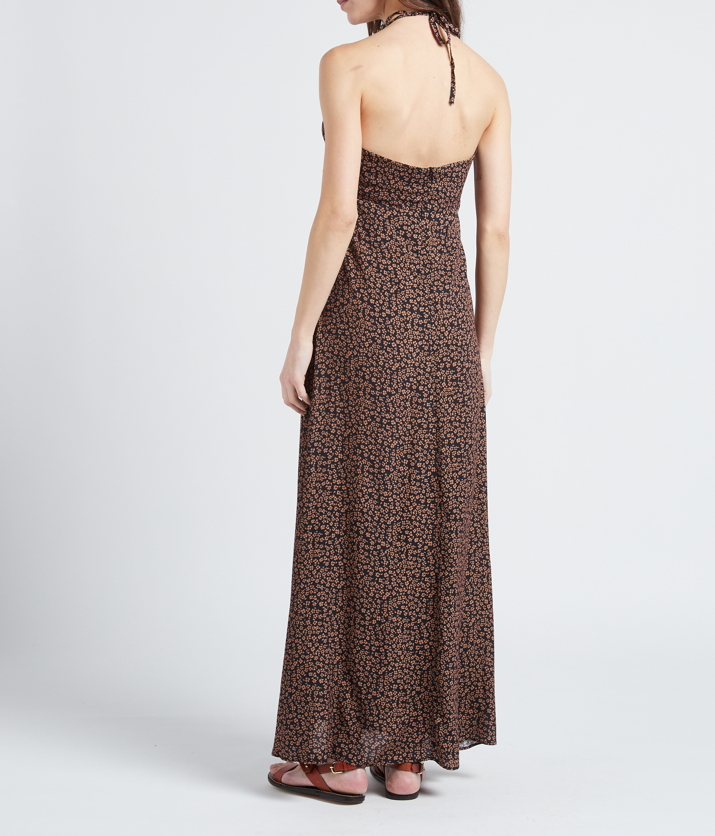 Printed V-neck dress THE NEW SOCIETY Black