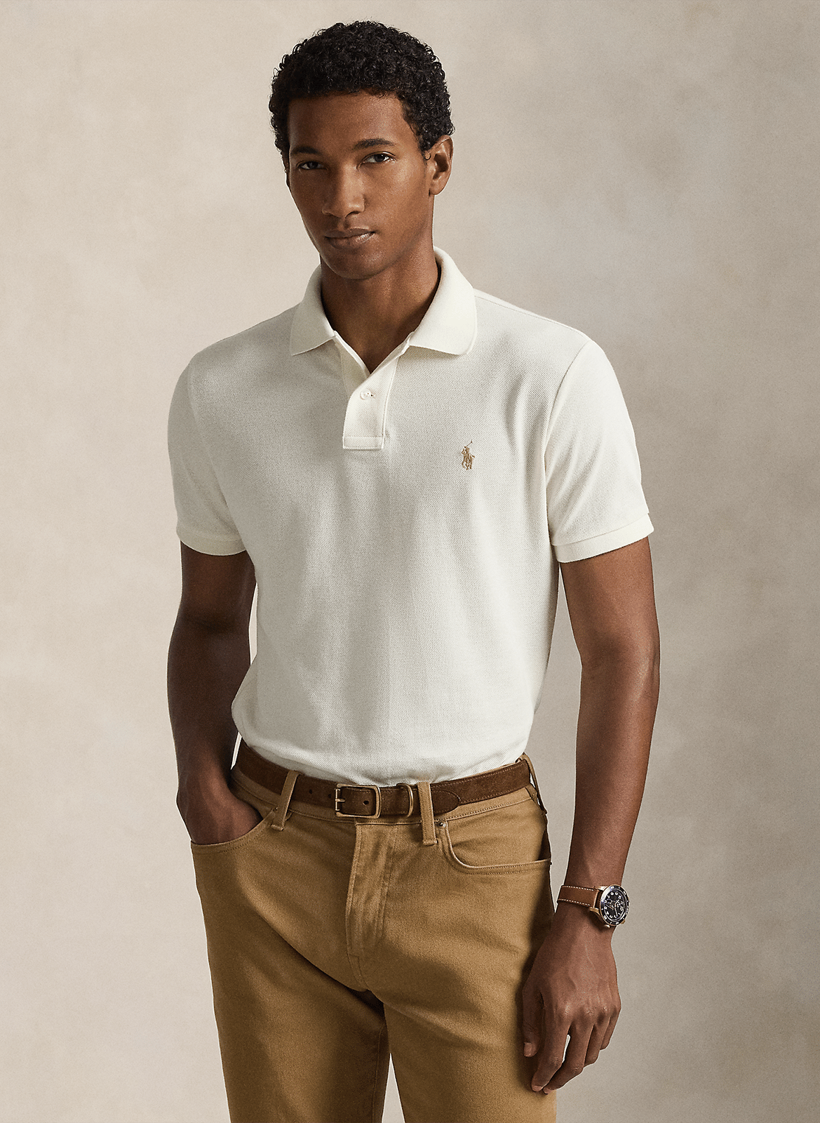 Custom-Fit Polo aus Pikee-Baumwolle POLO RALPH LAUREN Beige