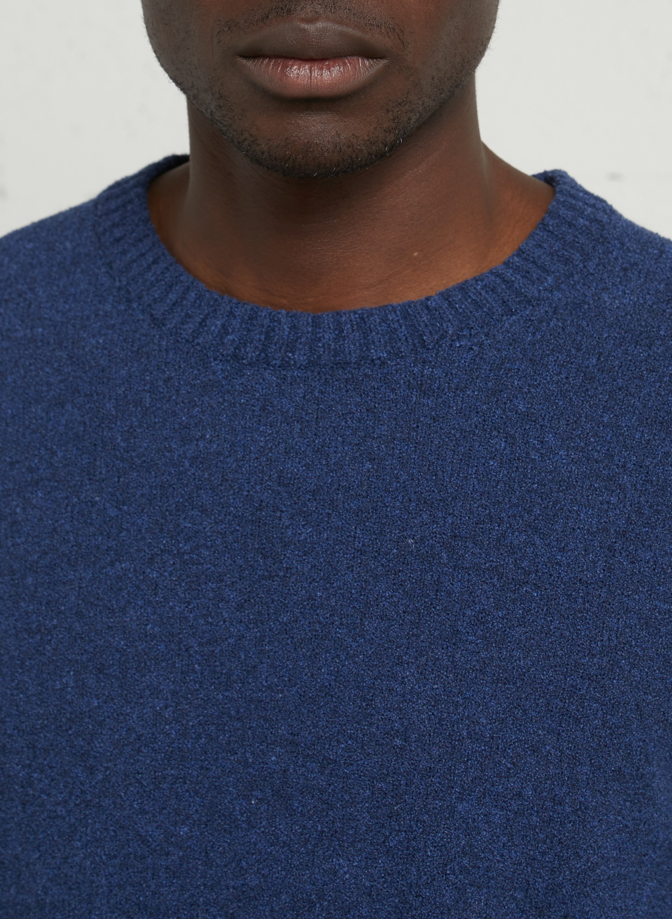 Pull col rond en coton mélangé AU PRINTEMPS PARIS Bleu