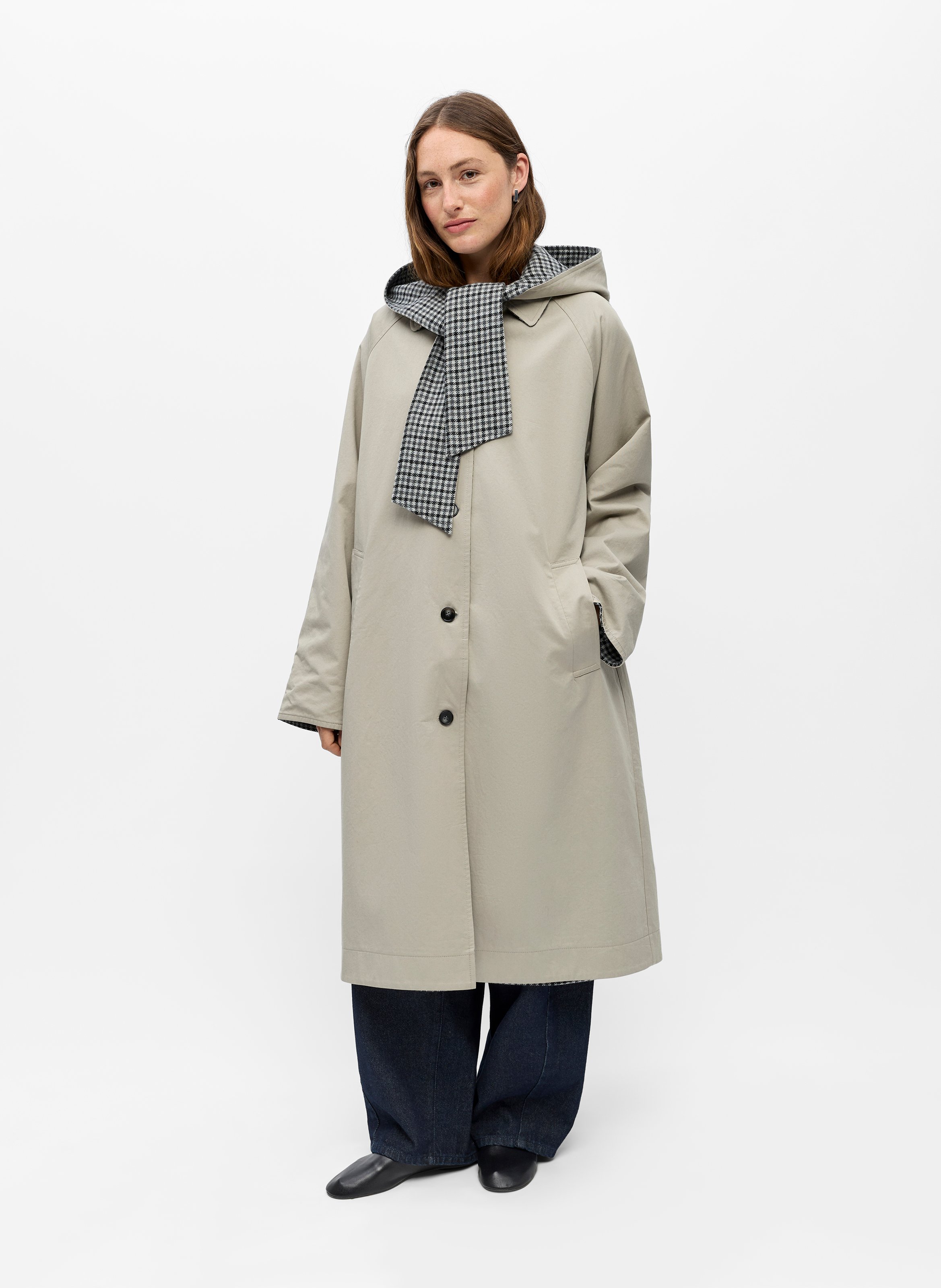 Long Reversible Trench Coat OBJECT Grey