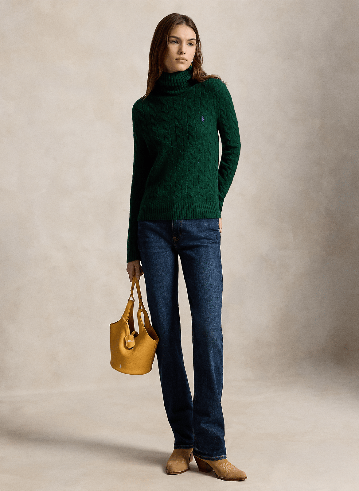 Wool and cashmere turtleneck sweater POLO RALPH LAUREN Green
