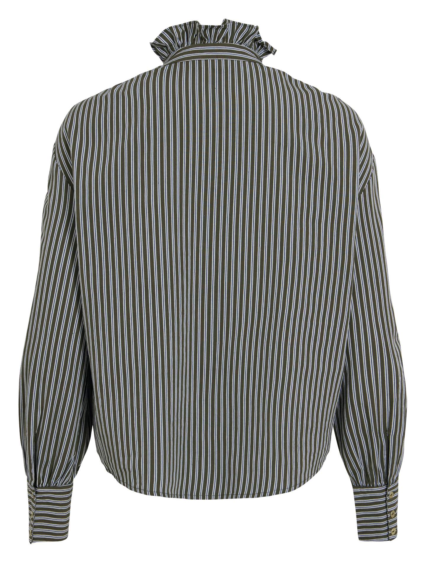 Chemise droite col montant en coton bio VILA Kaki