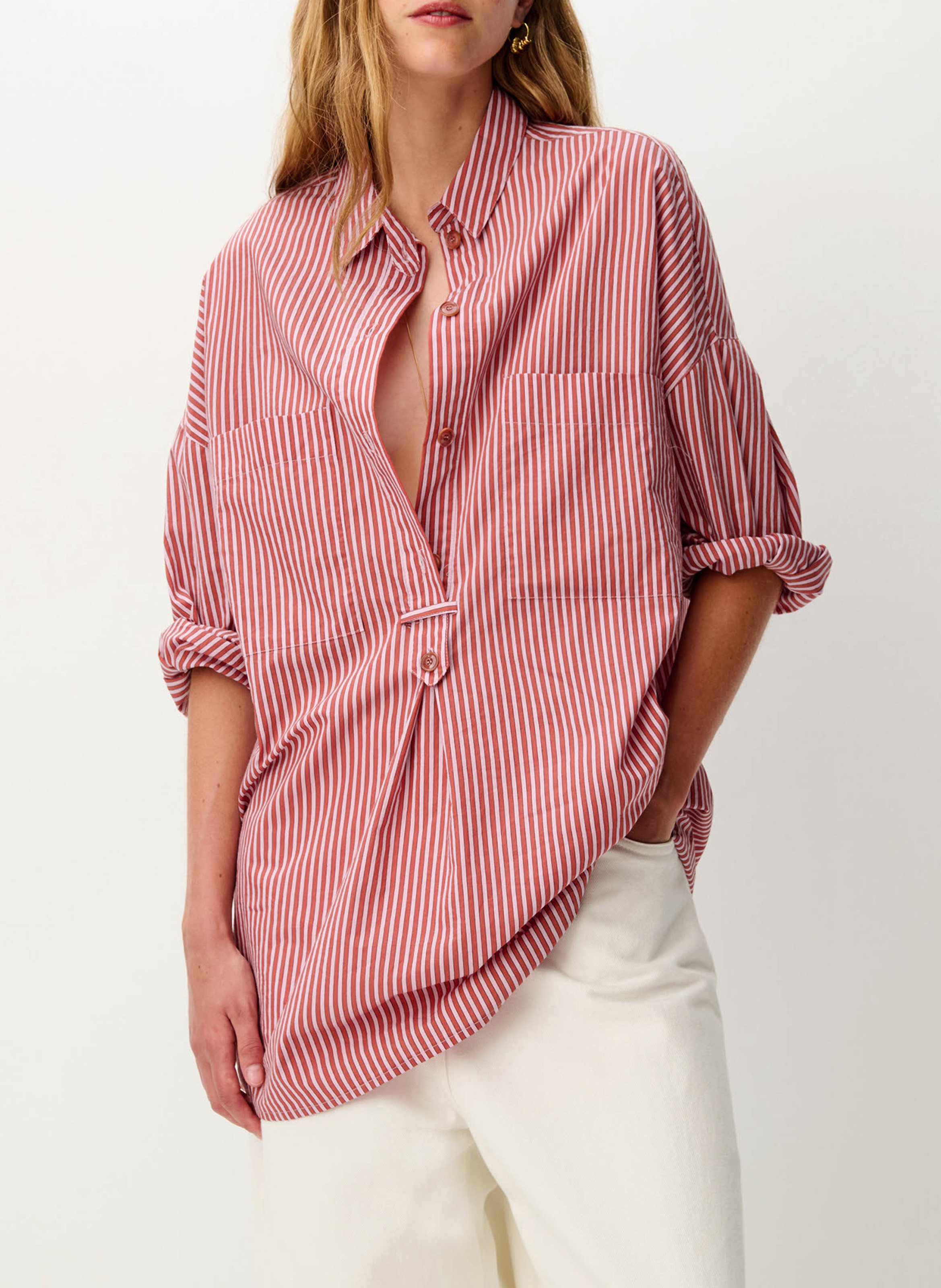 Robe chemise courte rayée SESSUN Rose