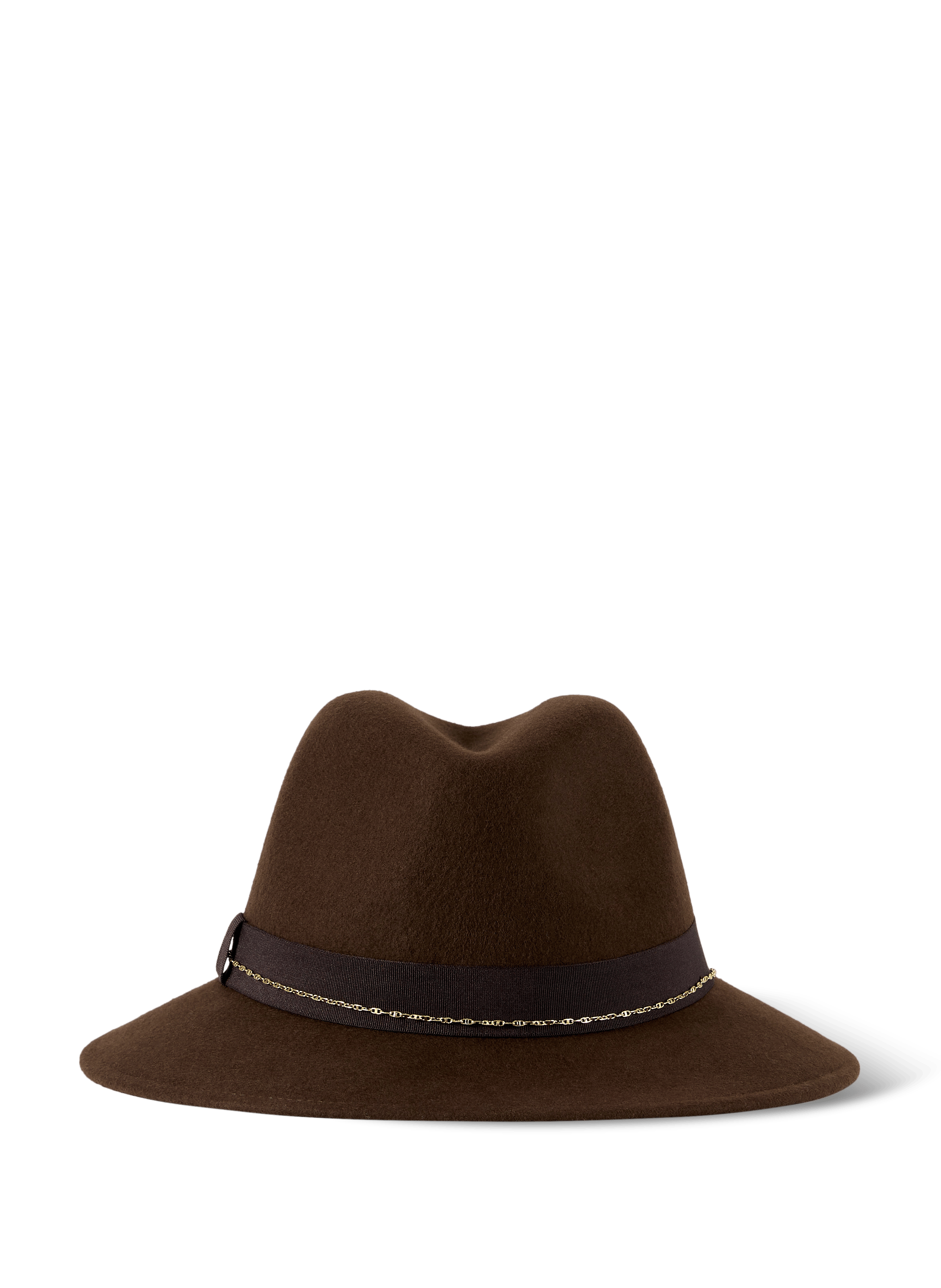 Solid Color Fedora AU PRINTEMPS PARIS Brown