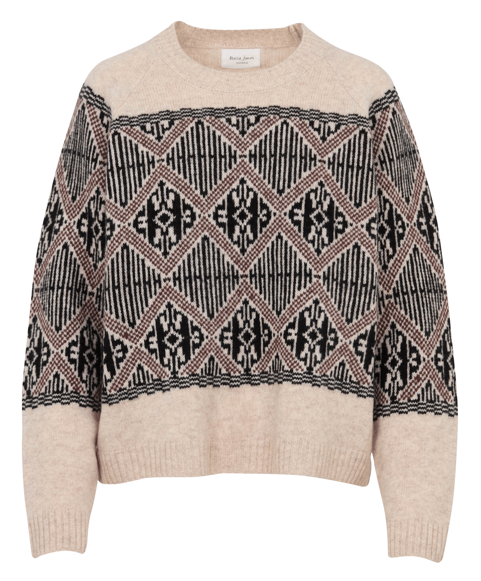 Maglione scollo tondo in lana BELLA JONES Beige