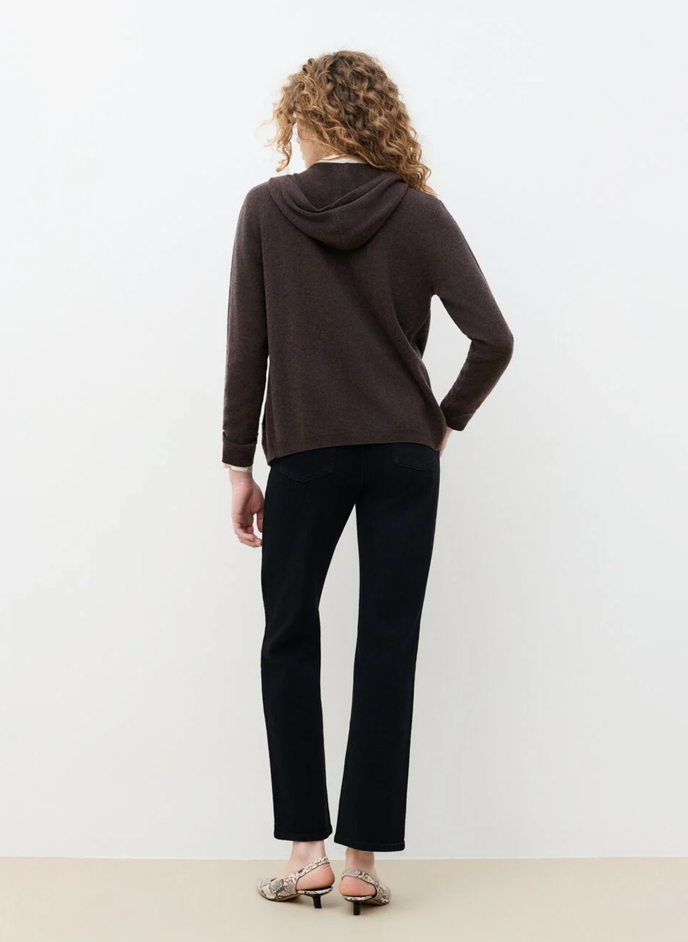 Sweat à capuche en laine et en cachemire mélangés | Marron CAROLL Femme
