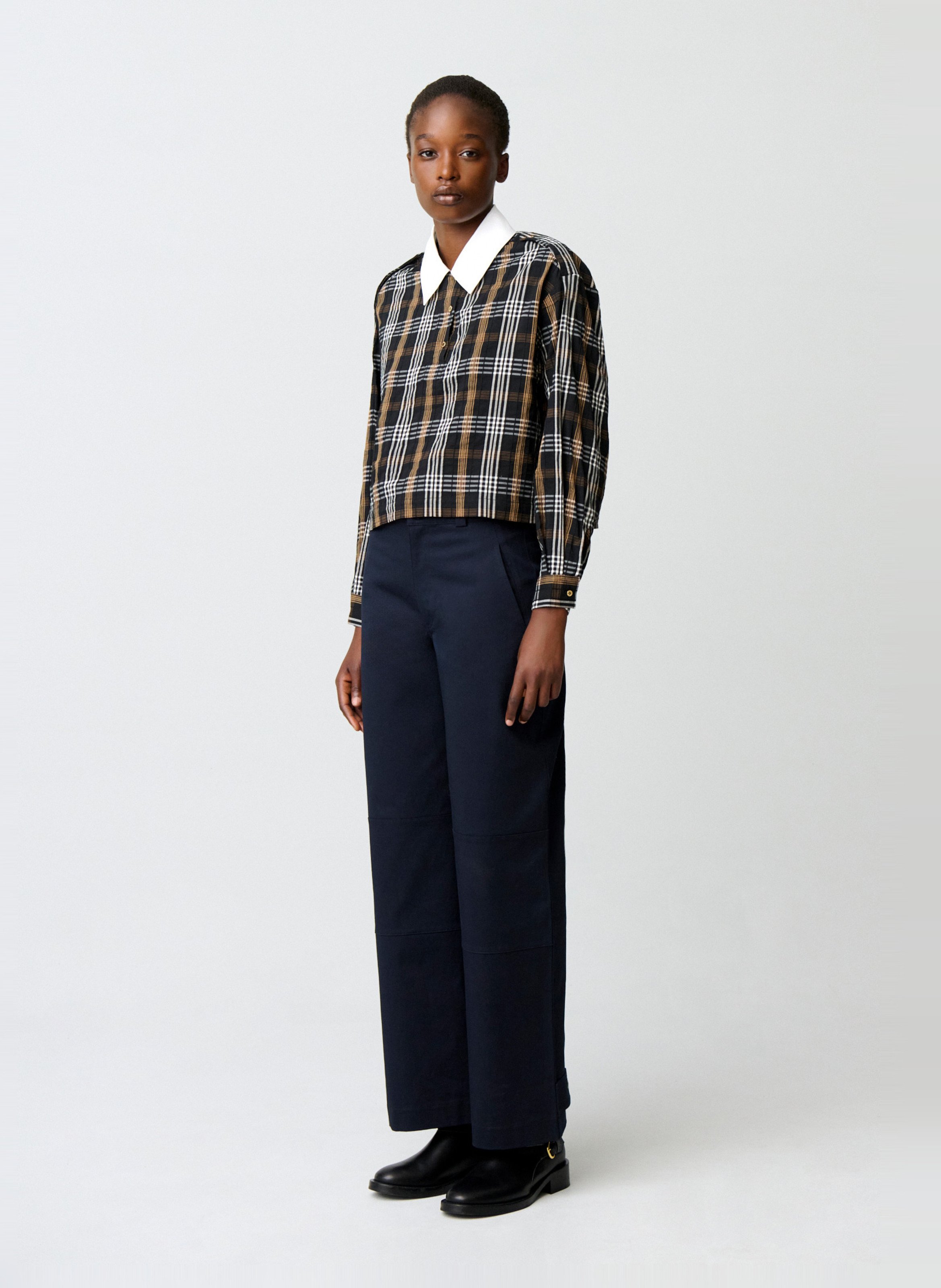 Pull droit à carreaux en coton mélangé CLAUDIE PIERLOT Multicolore